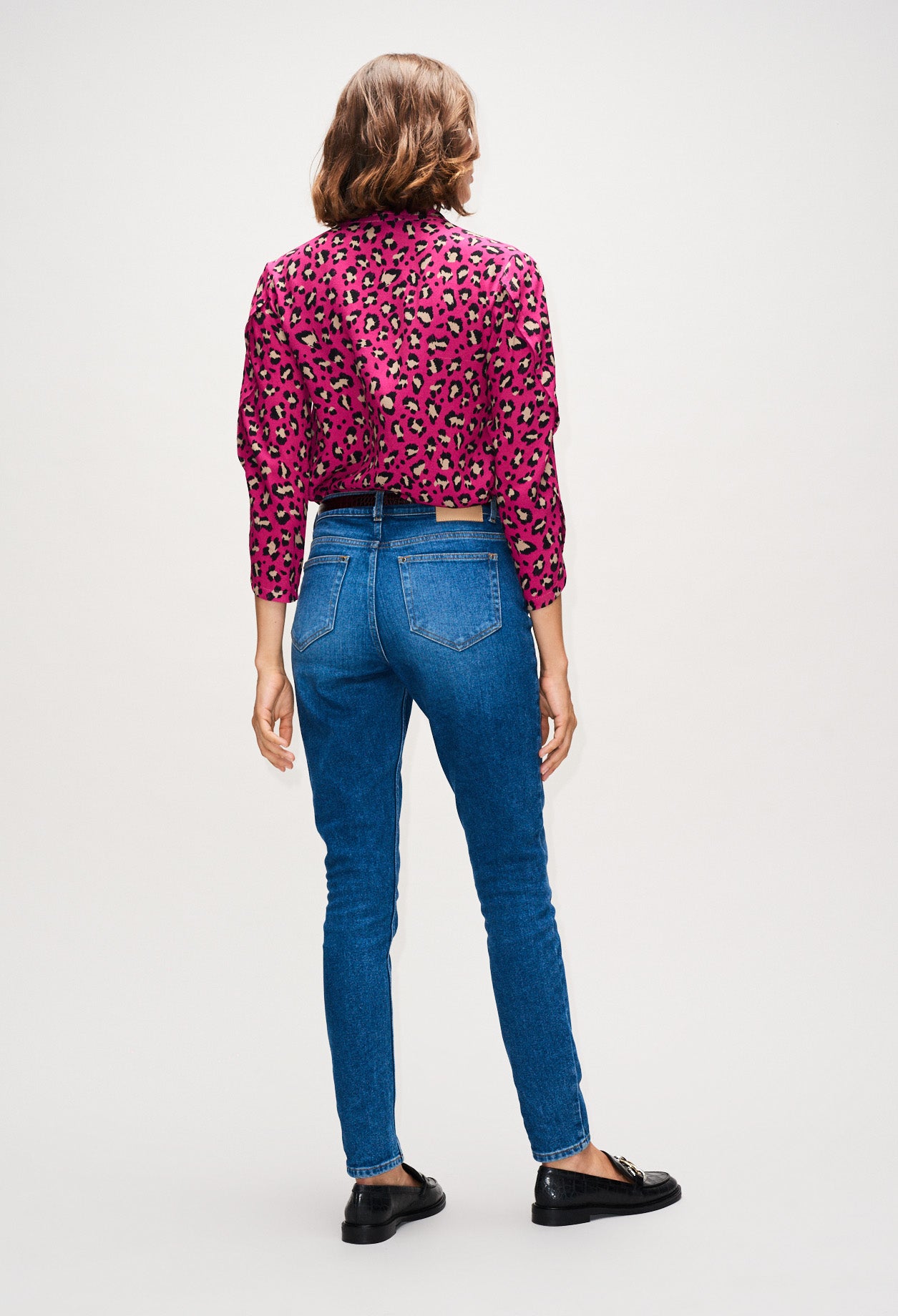 Chemise à col noué imprimé léopard Faume - seconde main