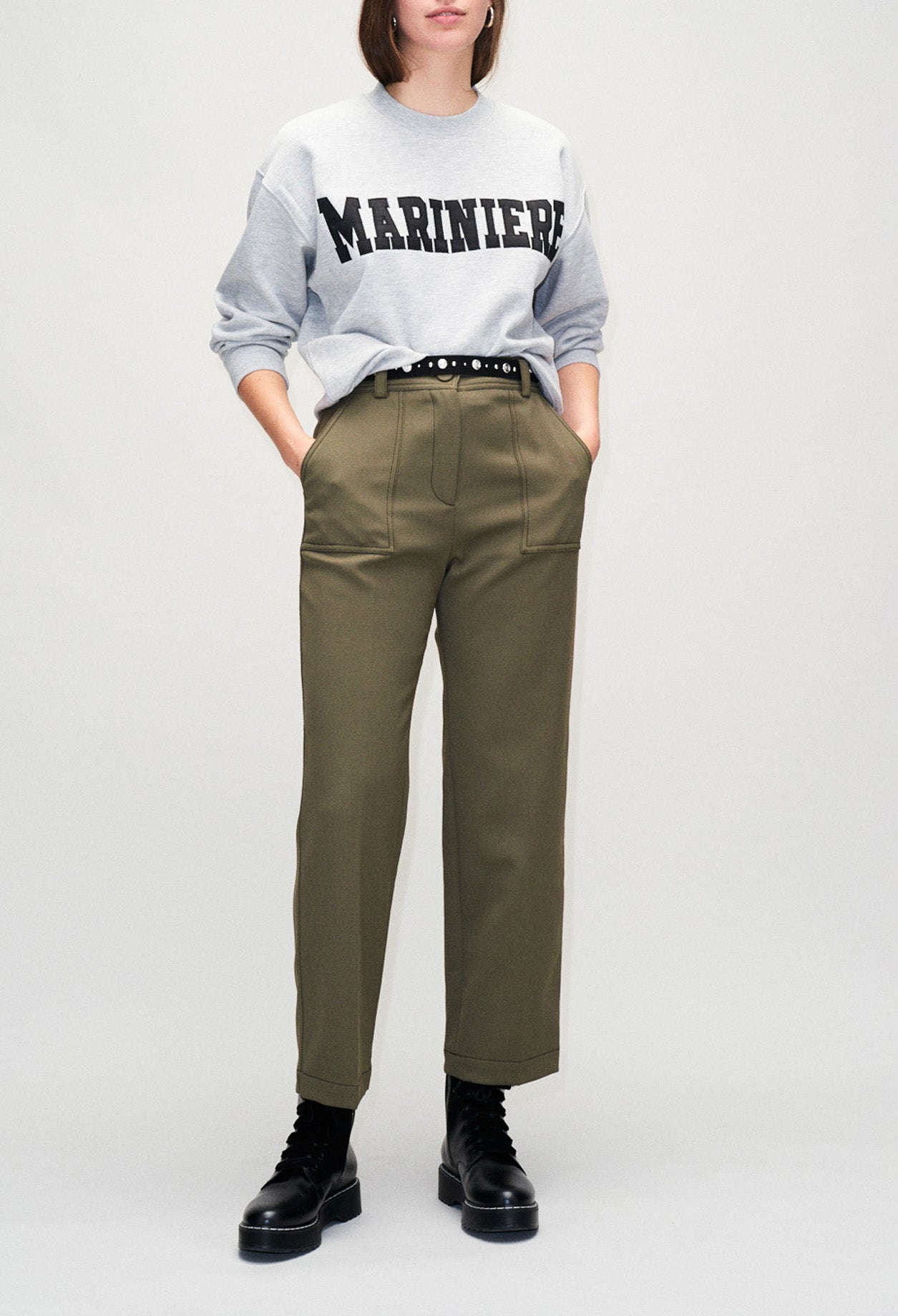 Sweat sérigraphie marinière Faume - seconde main