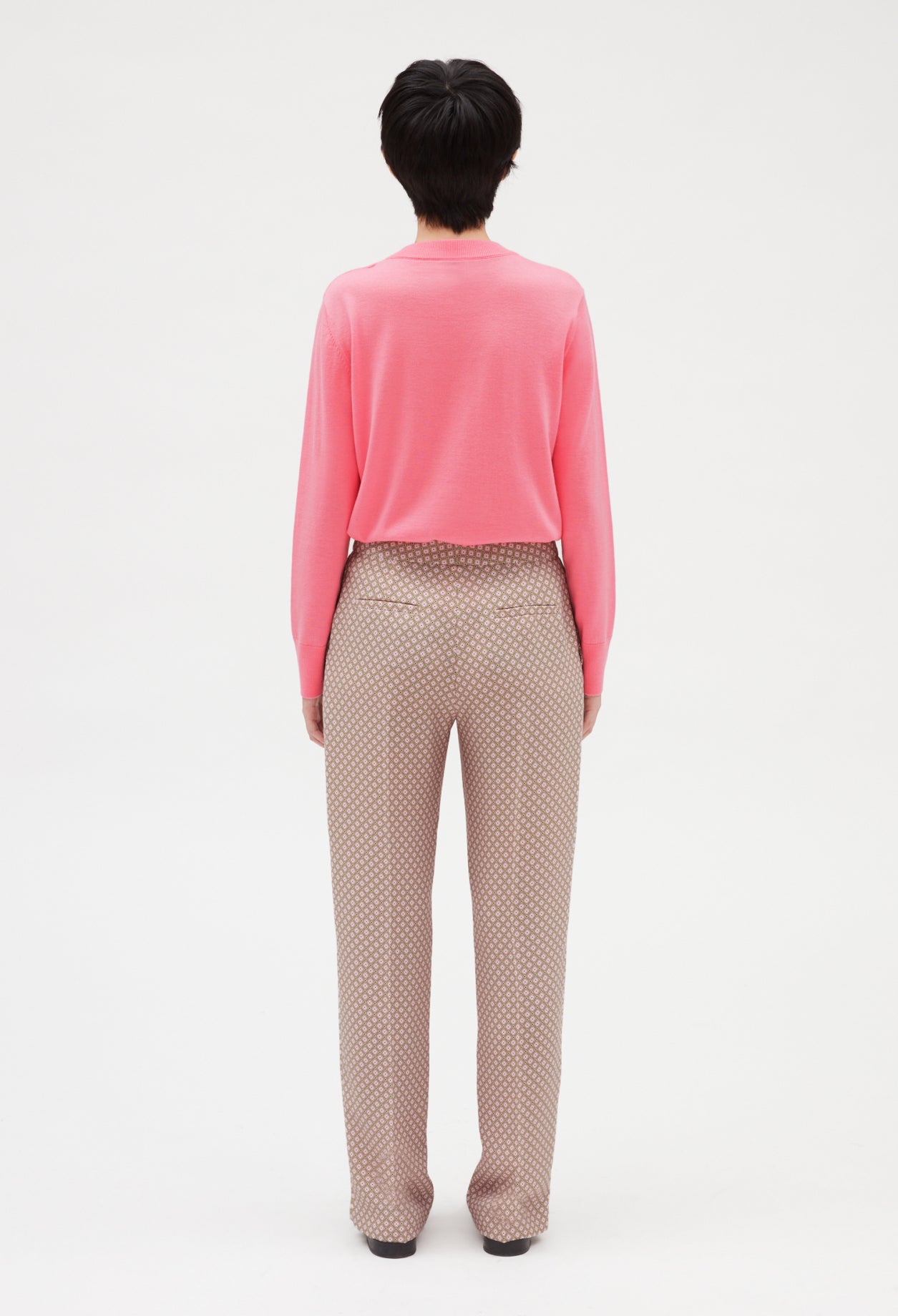 Pantalon imprimé rose Faume - seconde main
