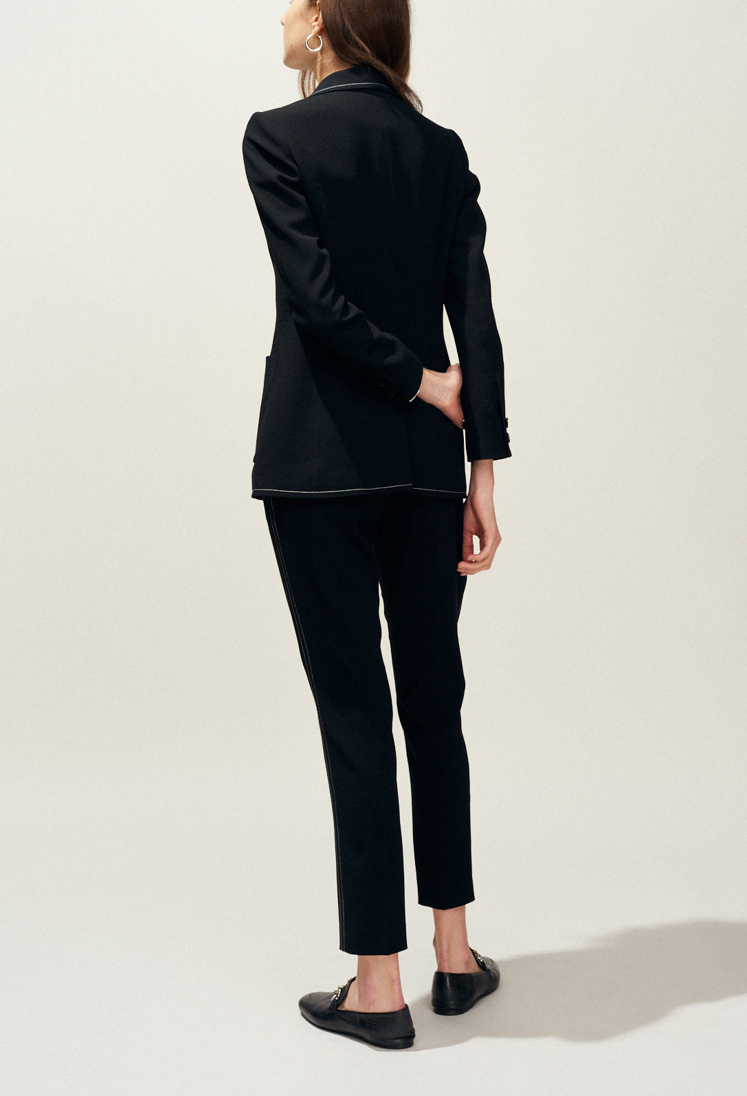 Veste tailleur surpiqûres contrastées Faume - seconde main