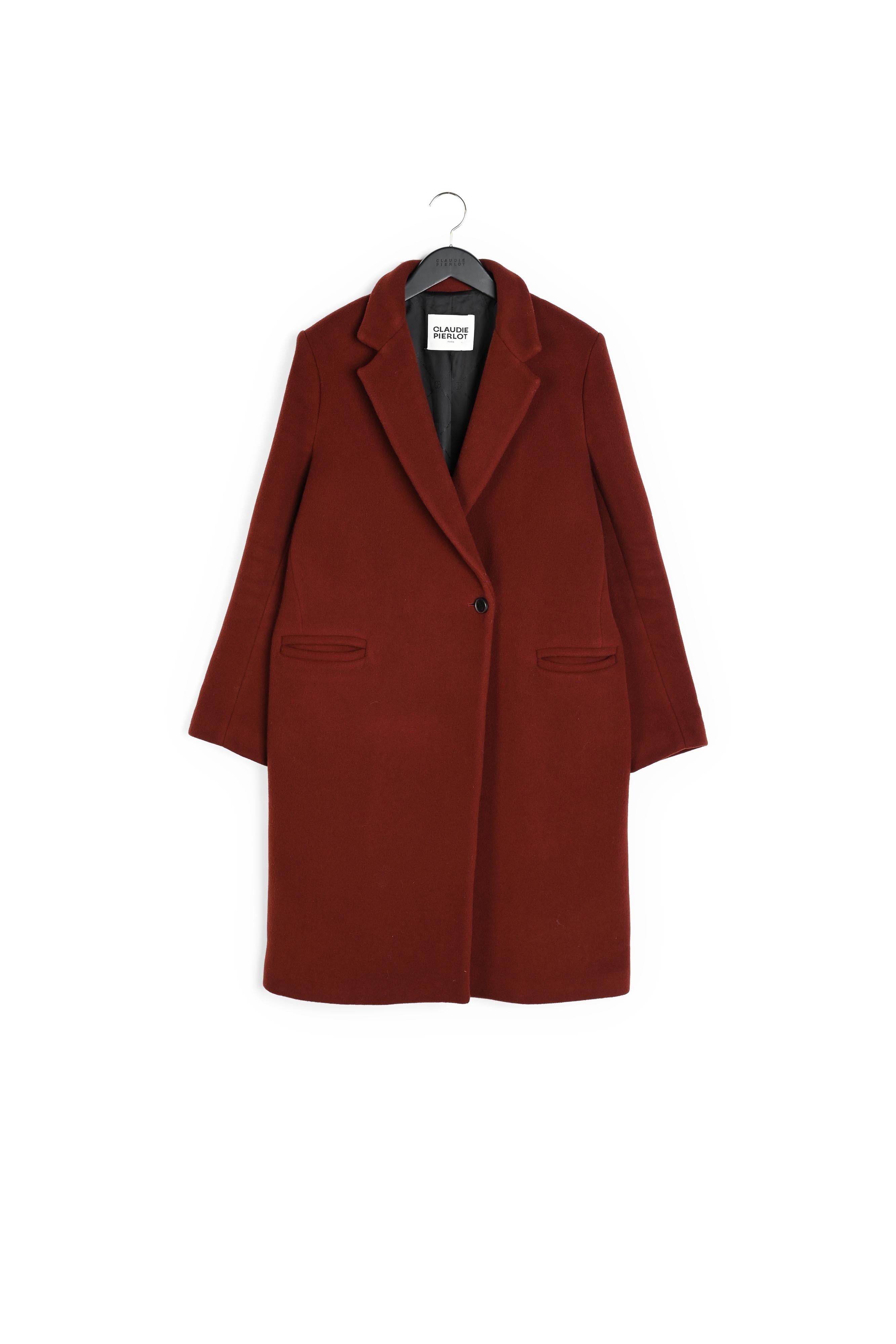 Manteau marron mi-long laine mélangée Faume - seconde main