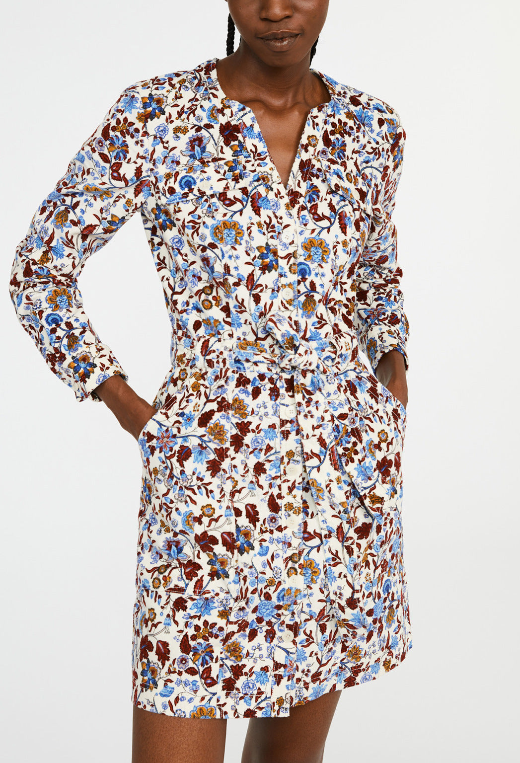 Robe courte imprimée fleurie coton Faume - seconde main