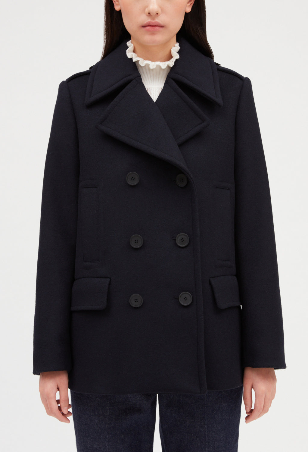 Caban marine en laine mélangée Faume - seconde main