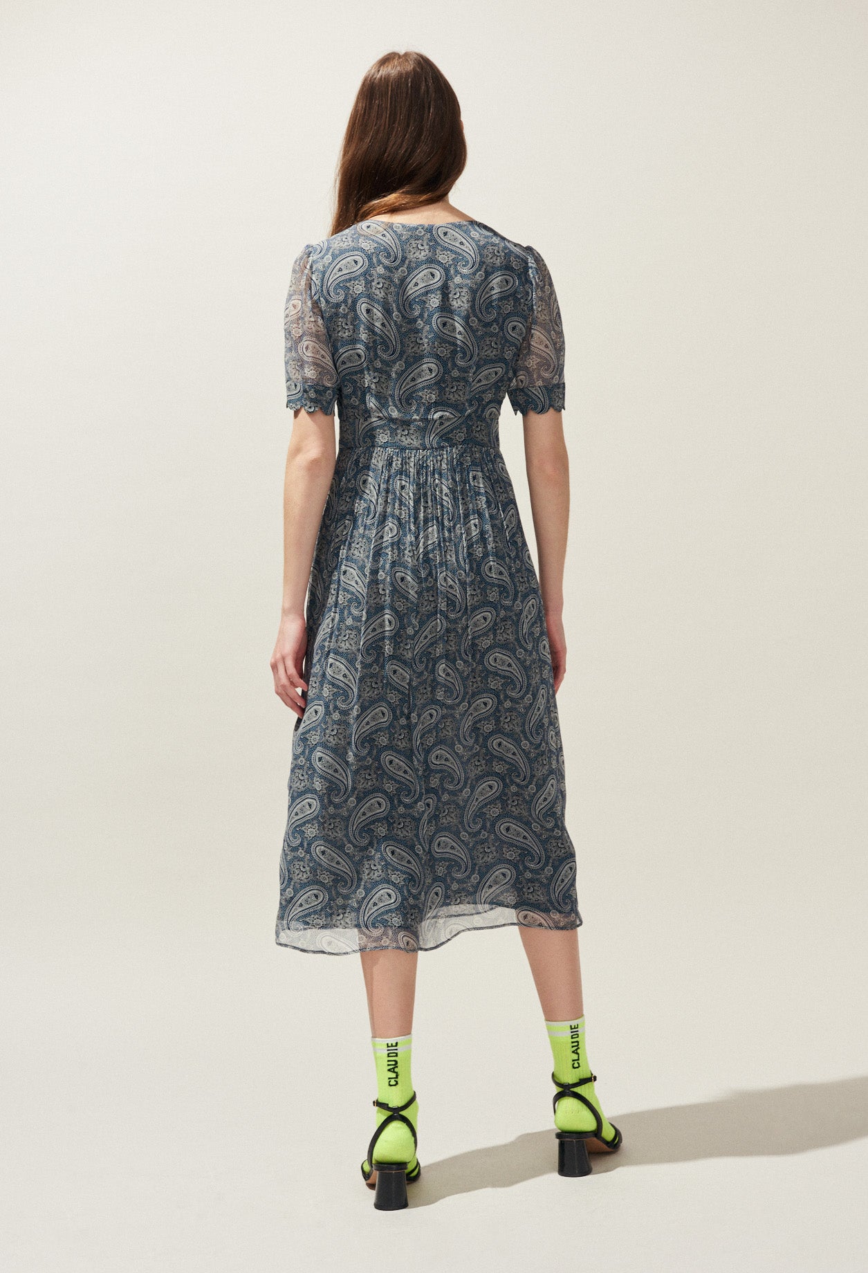 Robe longue fluide imprimé cachemire Faume - seconde main