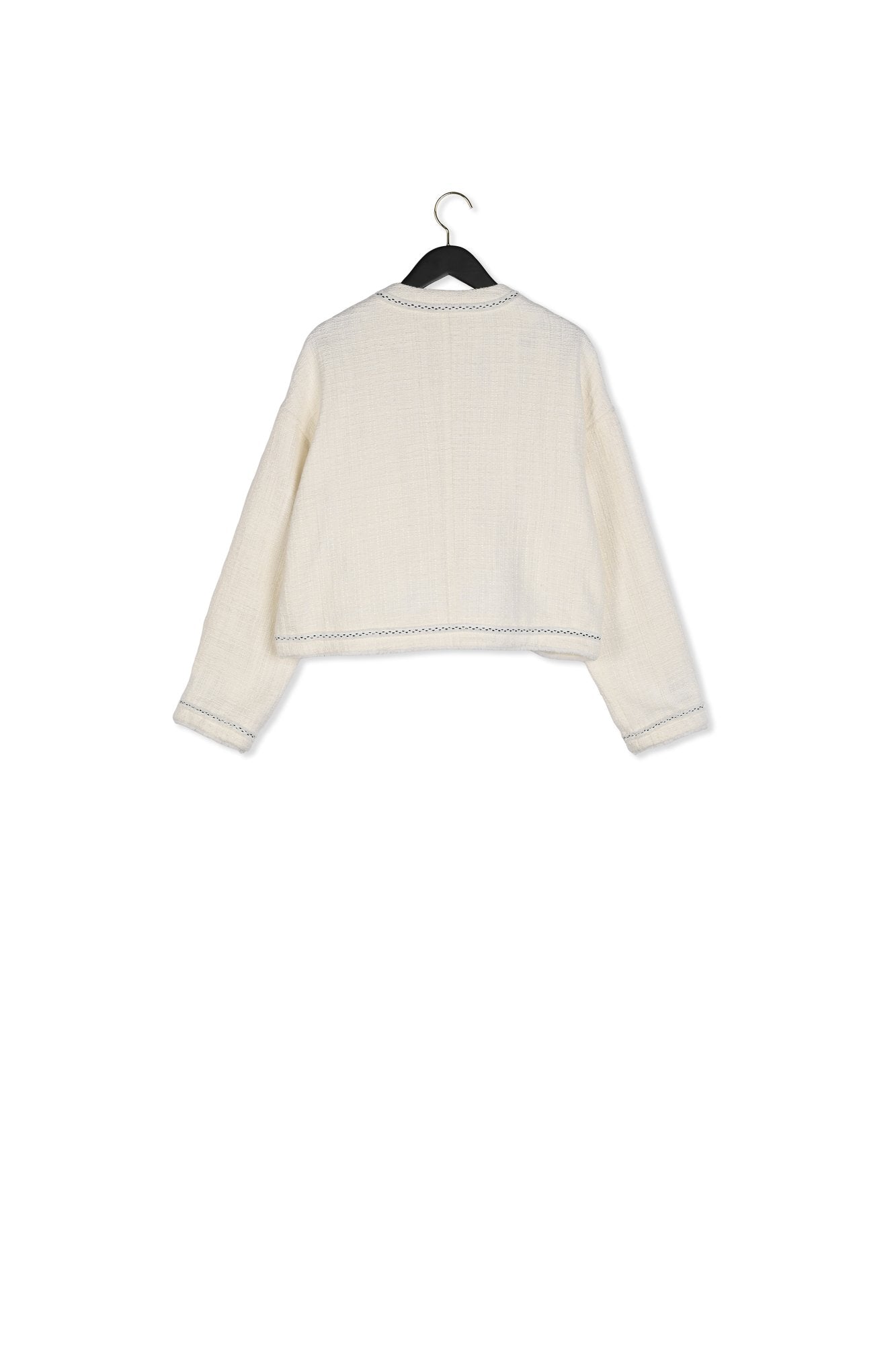 Veste courte blanche façon tweed Faume - seconde main