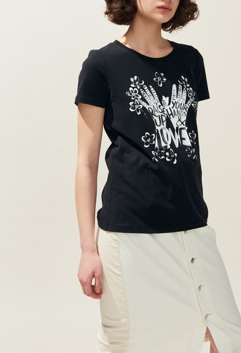 T shirt sérigraphié noir Faume - seconde main