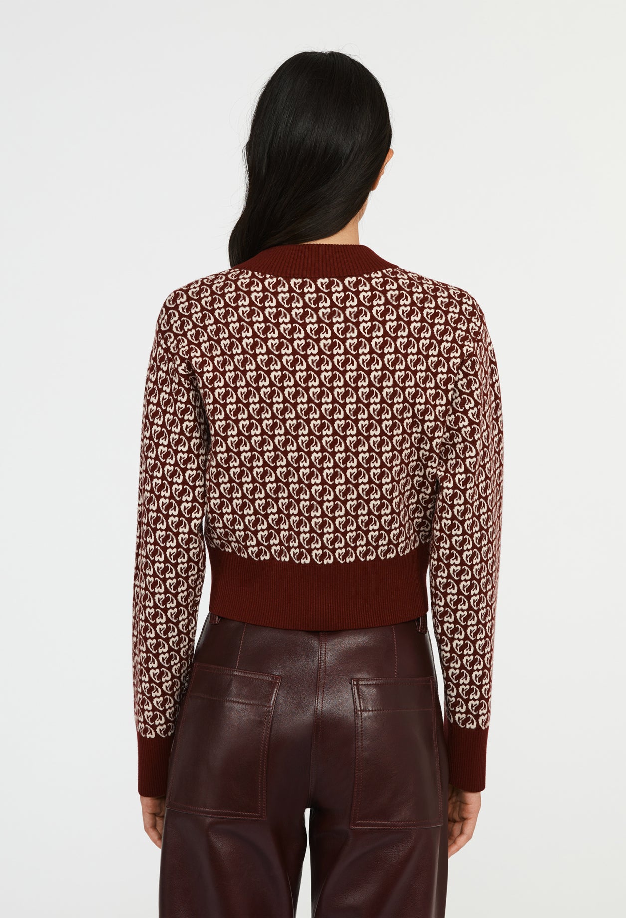 Pull bicolore maille imprimé coeur Faume - seconde main