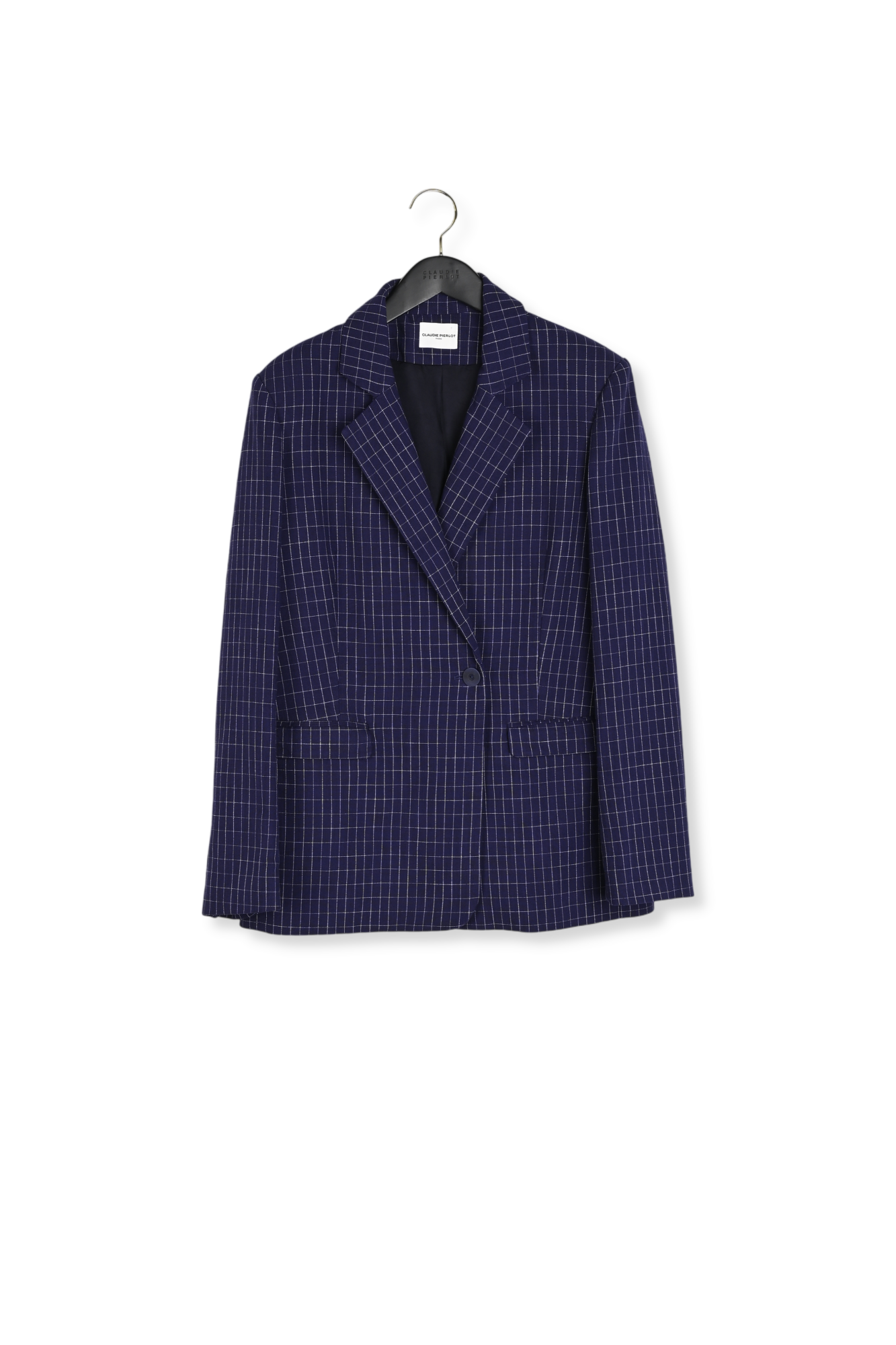 Veste tailleur carreaux indigo Faume - seconde main