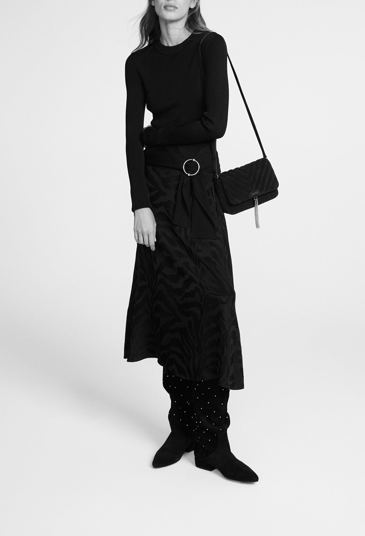 Jupe noire satinée Faume - seconde main