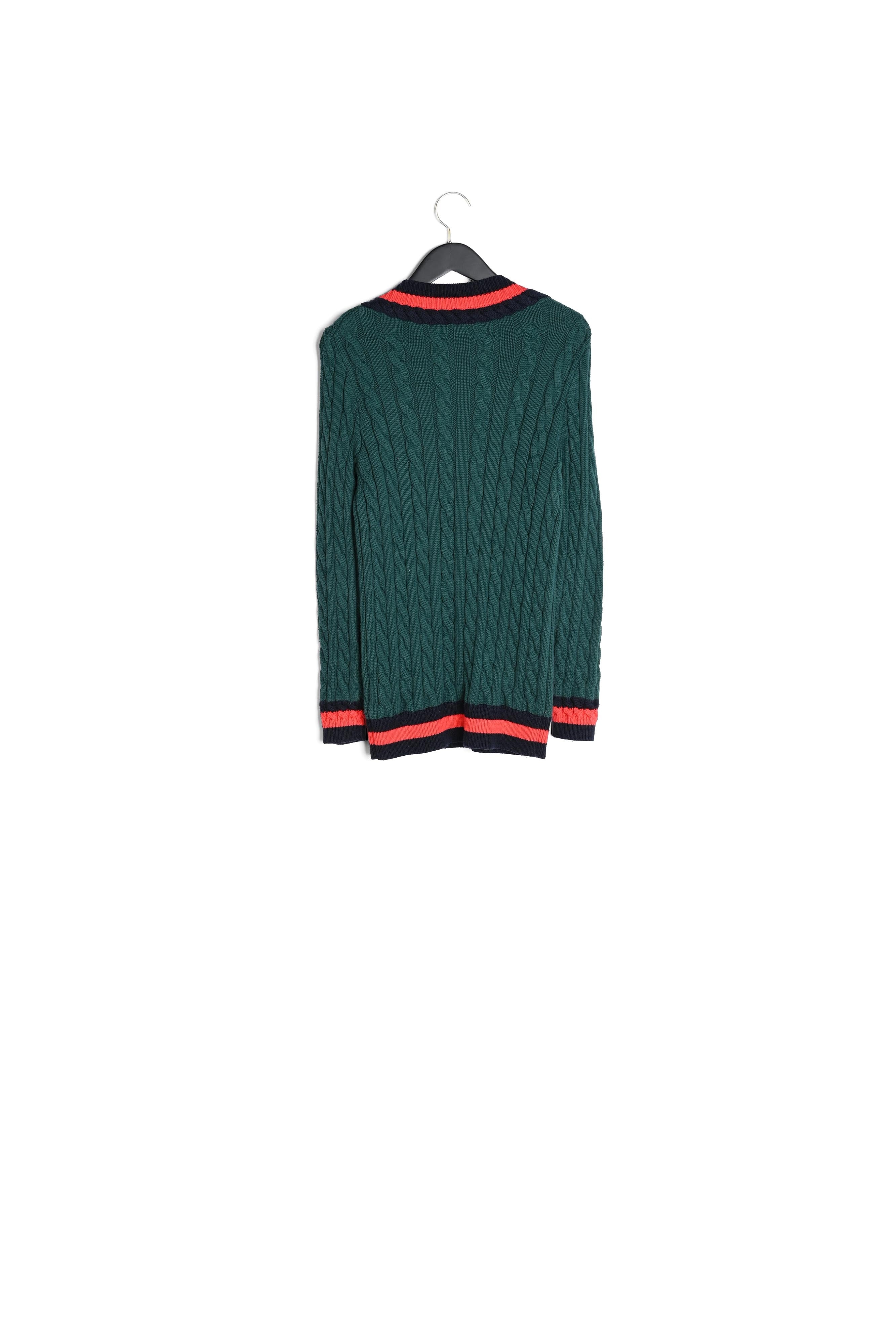 Pull col V en maille torsadée Faume - seconde main