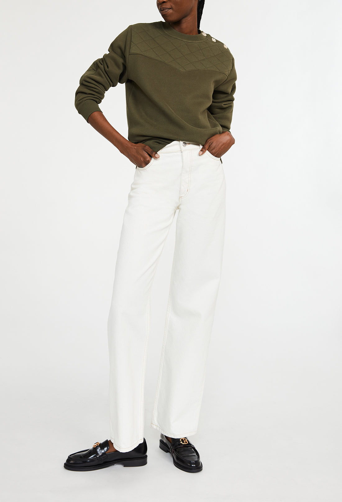 Sweatshirt kaki à manches longues Faume - seconde main