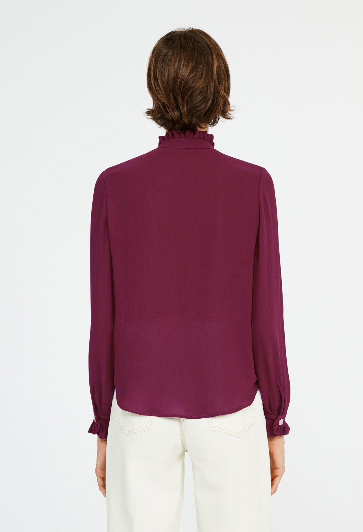 Chemise bordeaux iconique à col Faume - seconde main