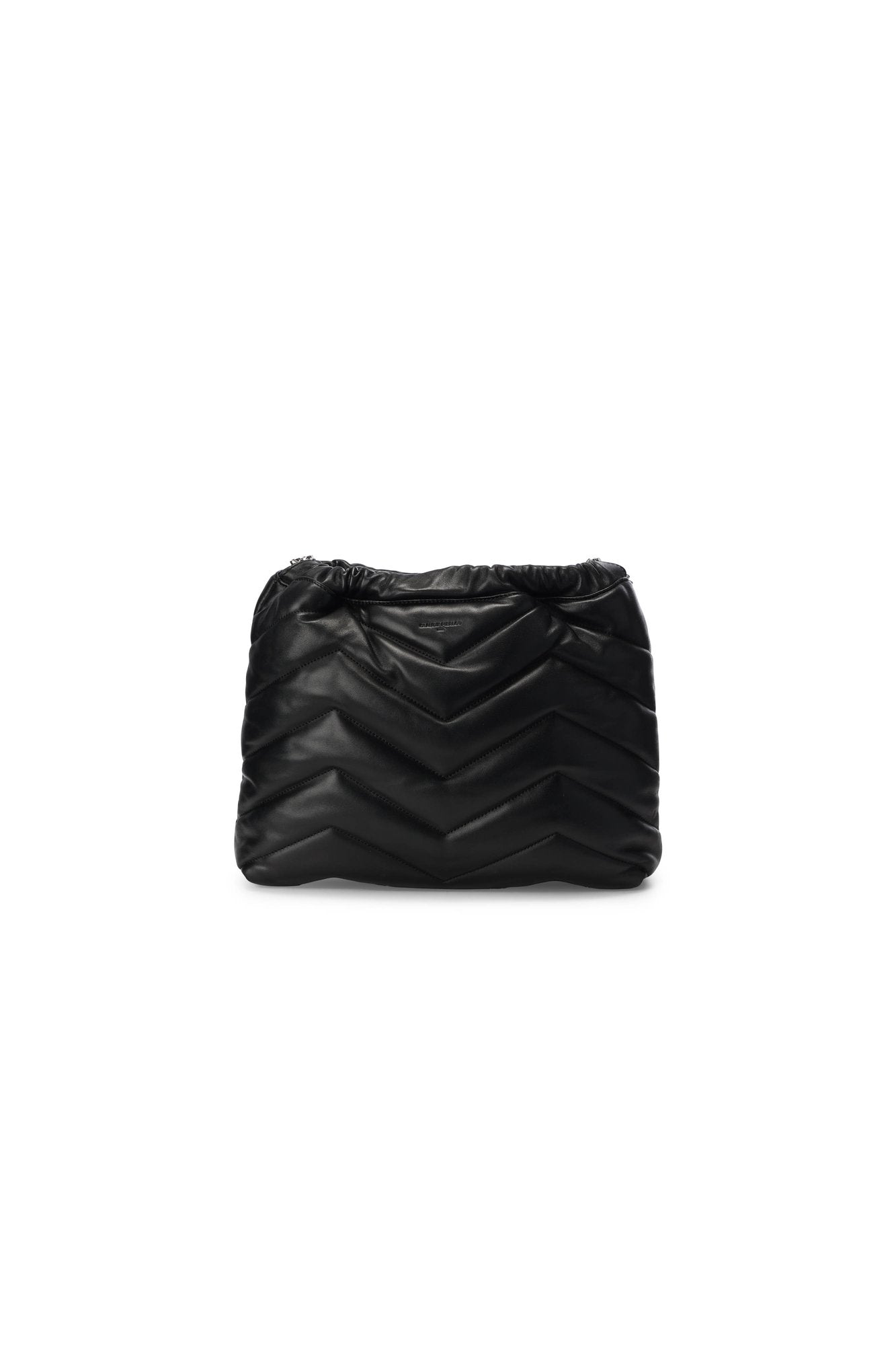 Grand sac Pochon cuir matelassé noir Faume - seconde main