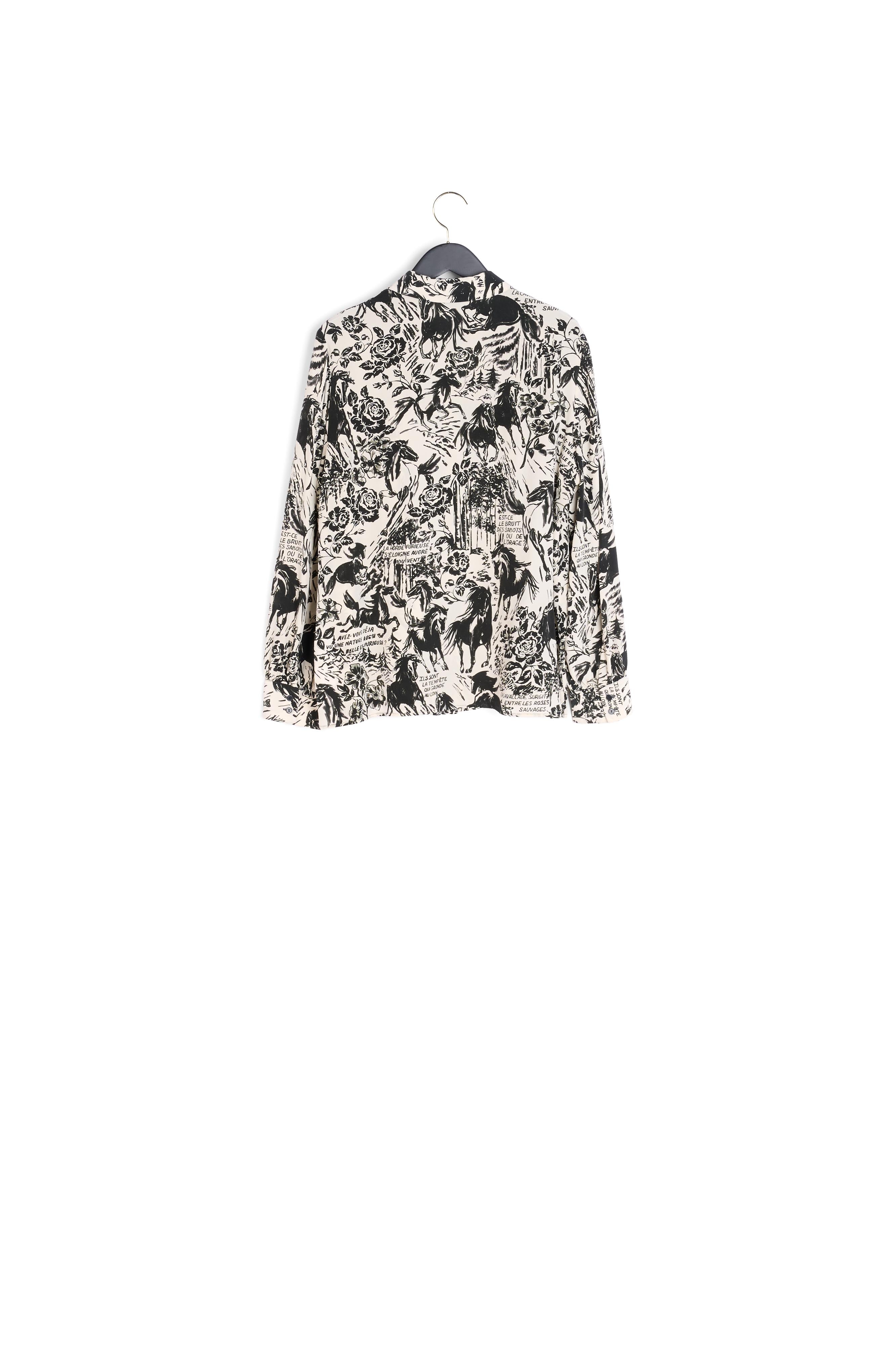 Chemise en soie imprimé figuratif Faume - seconde main