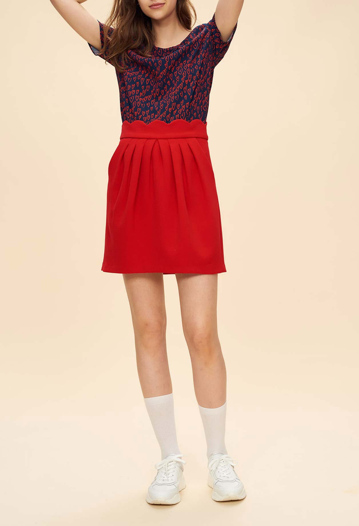 Jupe taille haute festonnée Faume - seconde main