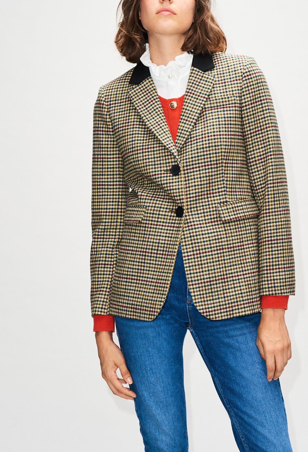 Veste tailleur à carraux vichy coloré Faume - seconde main