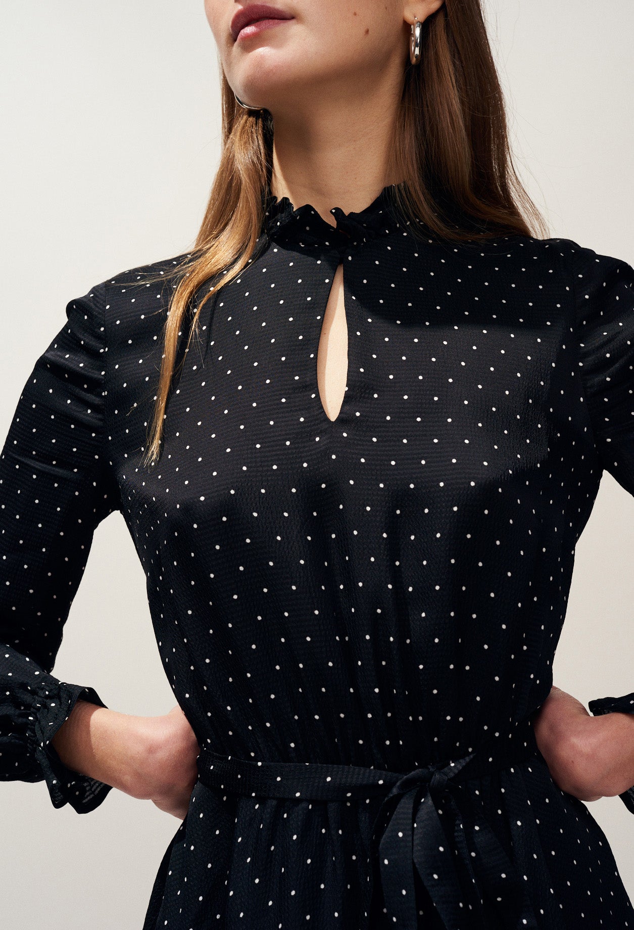 Robe fluide asymétrique imprimé pois Faume - seconde main