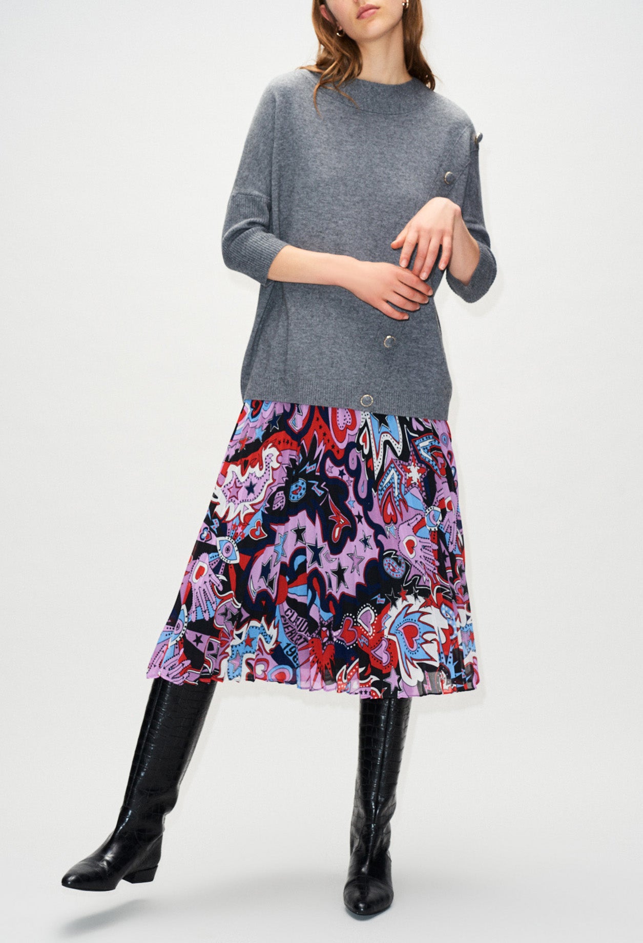 Pull col montant details boutons Faume - seconde main