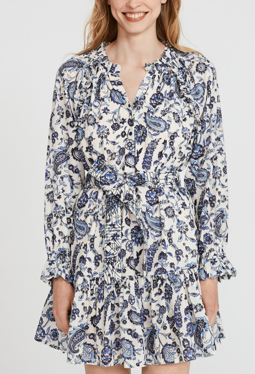 Robe ceinturée motif floral Faume - seconde main
