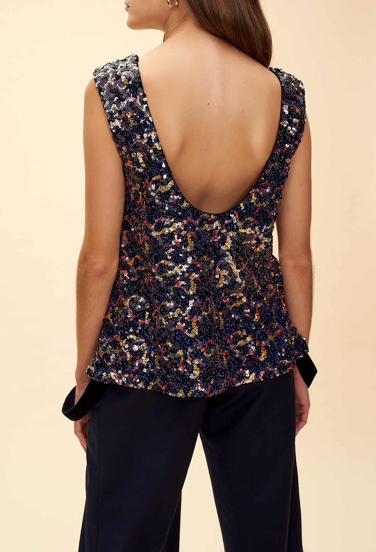 Débardeur à sequins multicolore Faume - seconde main