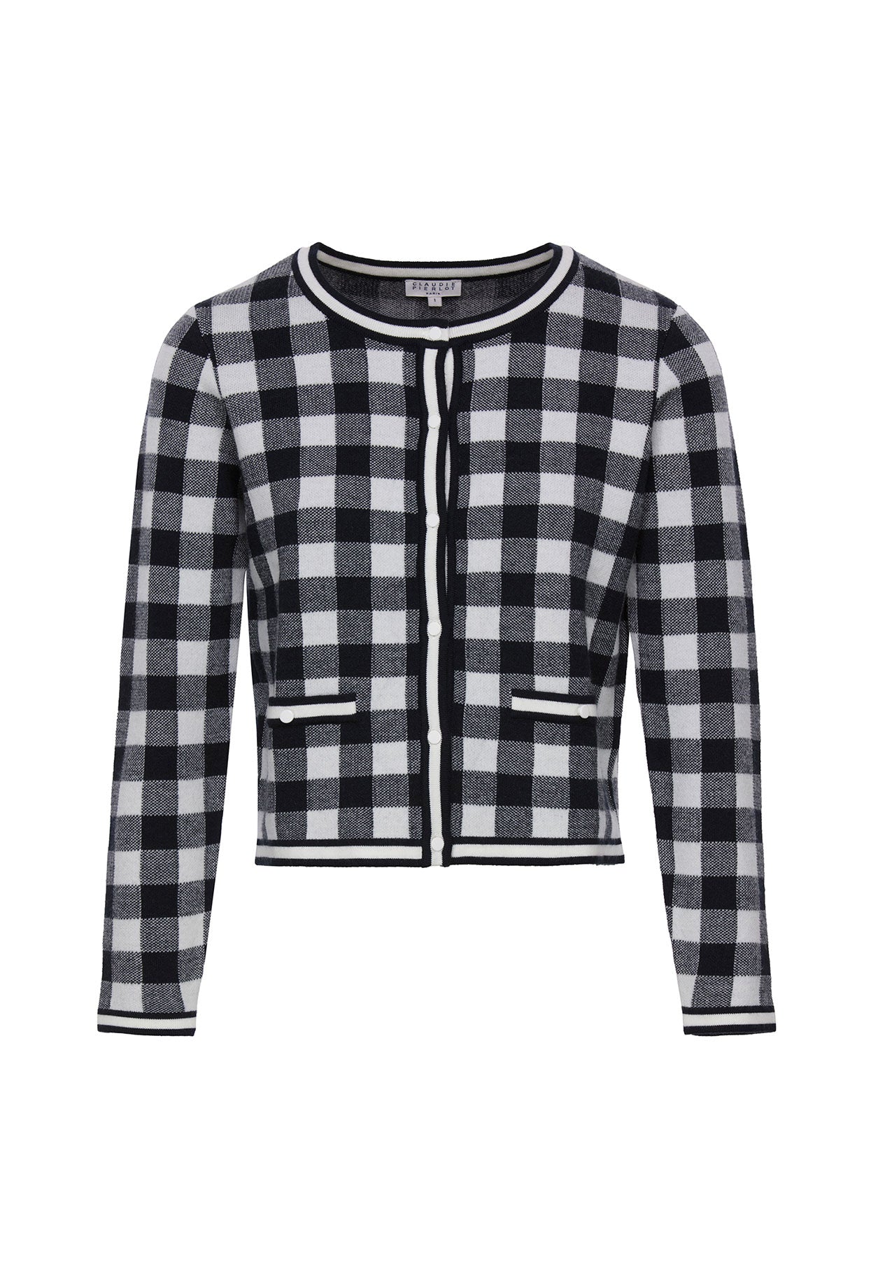 Cardigan court à carreaux vichy Faume - seconde main