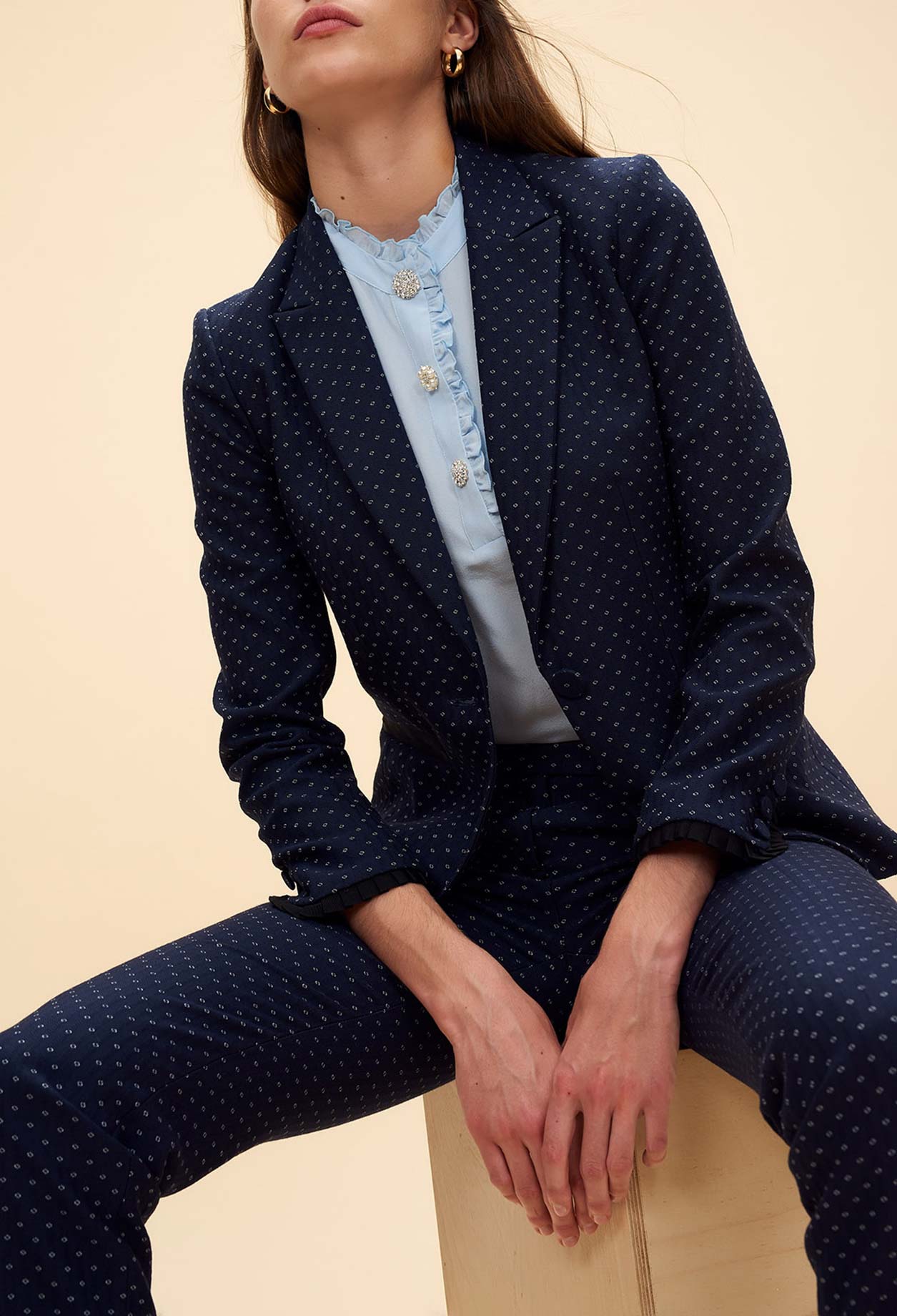 Veste tailleur motif losange Faume - seconde main