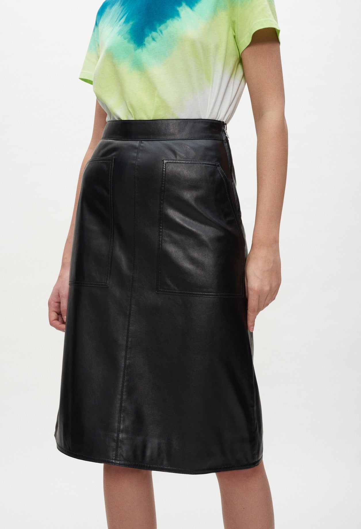 Jupe midi en cuir Faume - seconde main