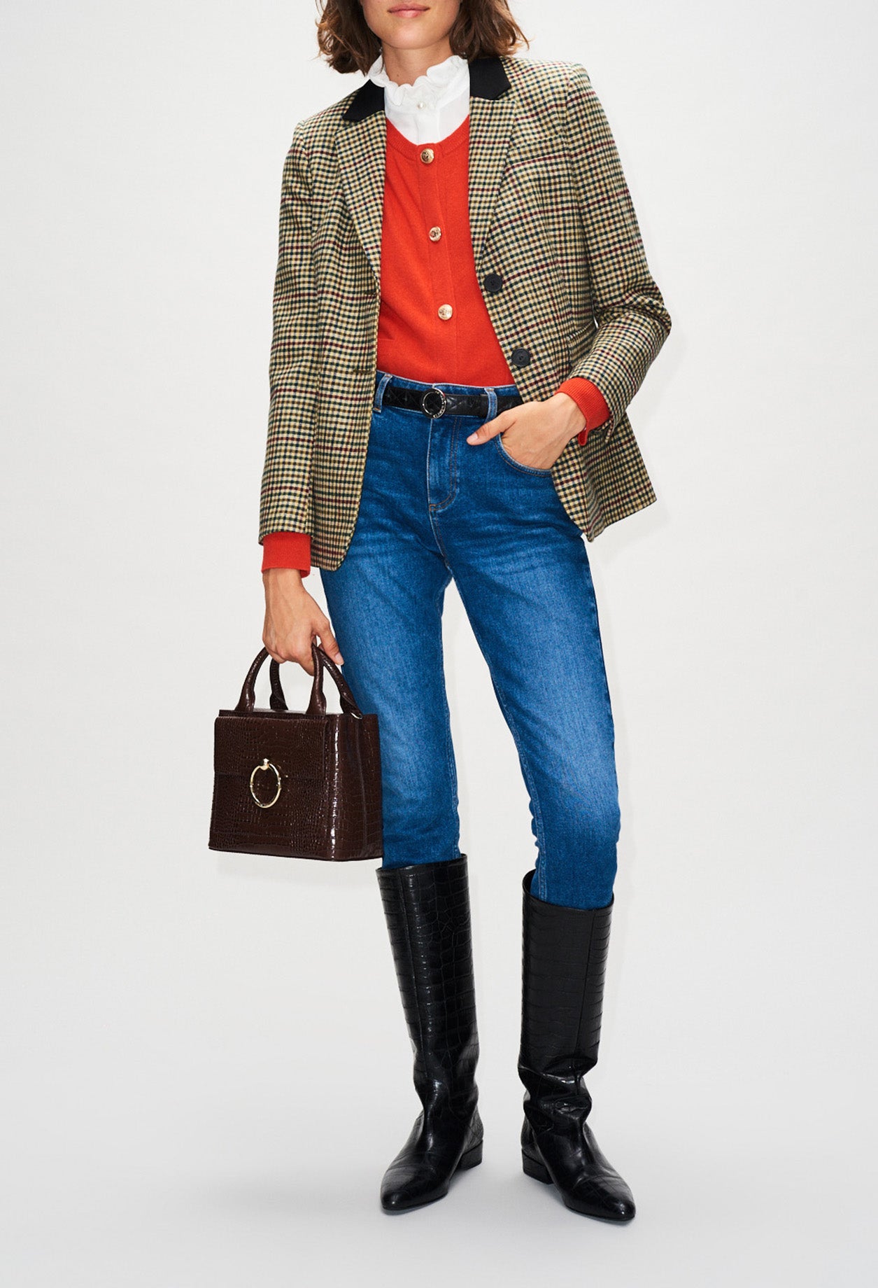 Veste tailleur à carraux vichy coloré Faume - seconde main