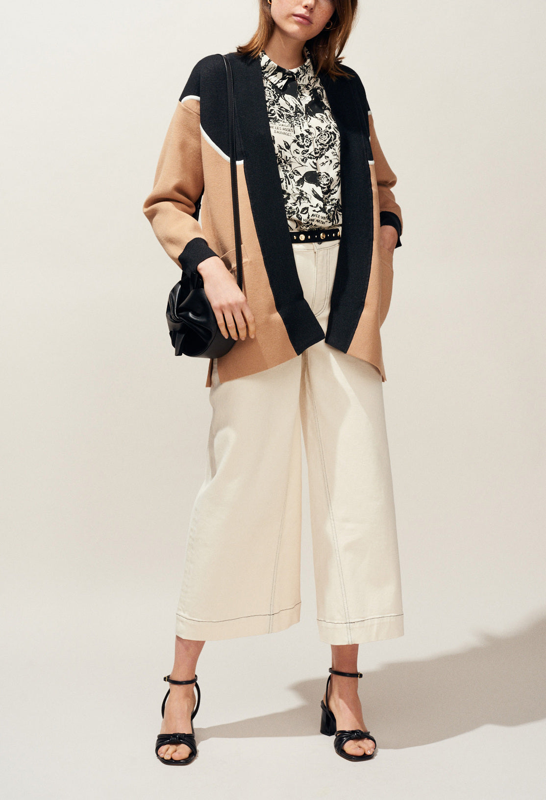 Cardigan oversize dos à motif Faume - seconde main