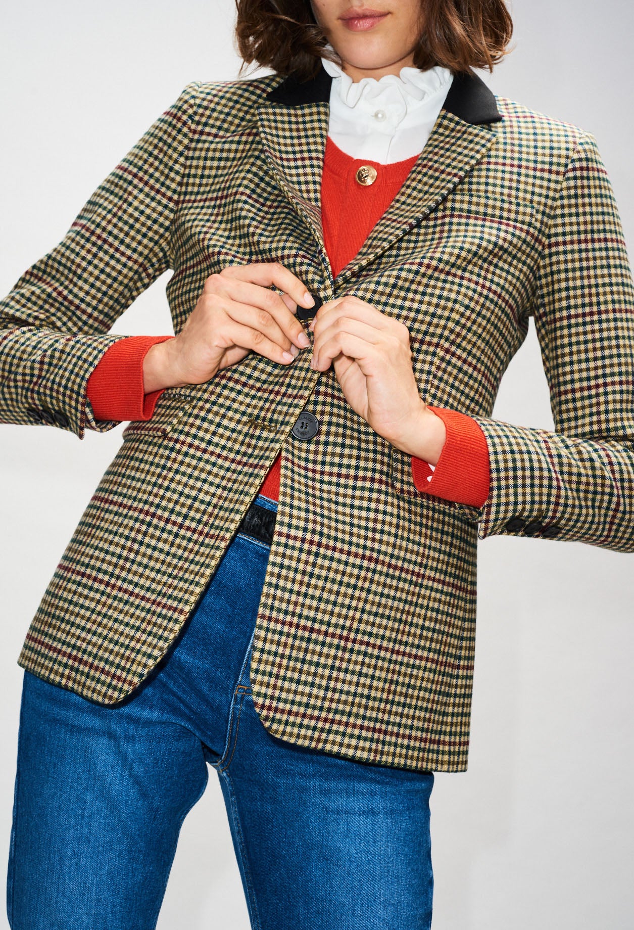 Veste tailleur à carraux vichy coloré Faume - seconde main