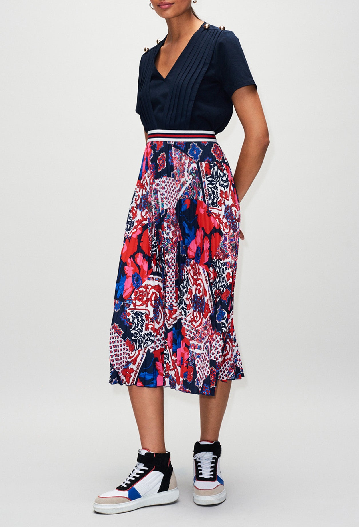 Jupe plissée imprimée foulard Faume - seconde main