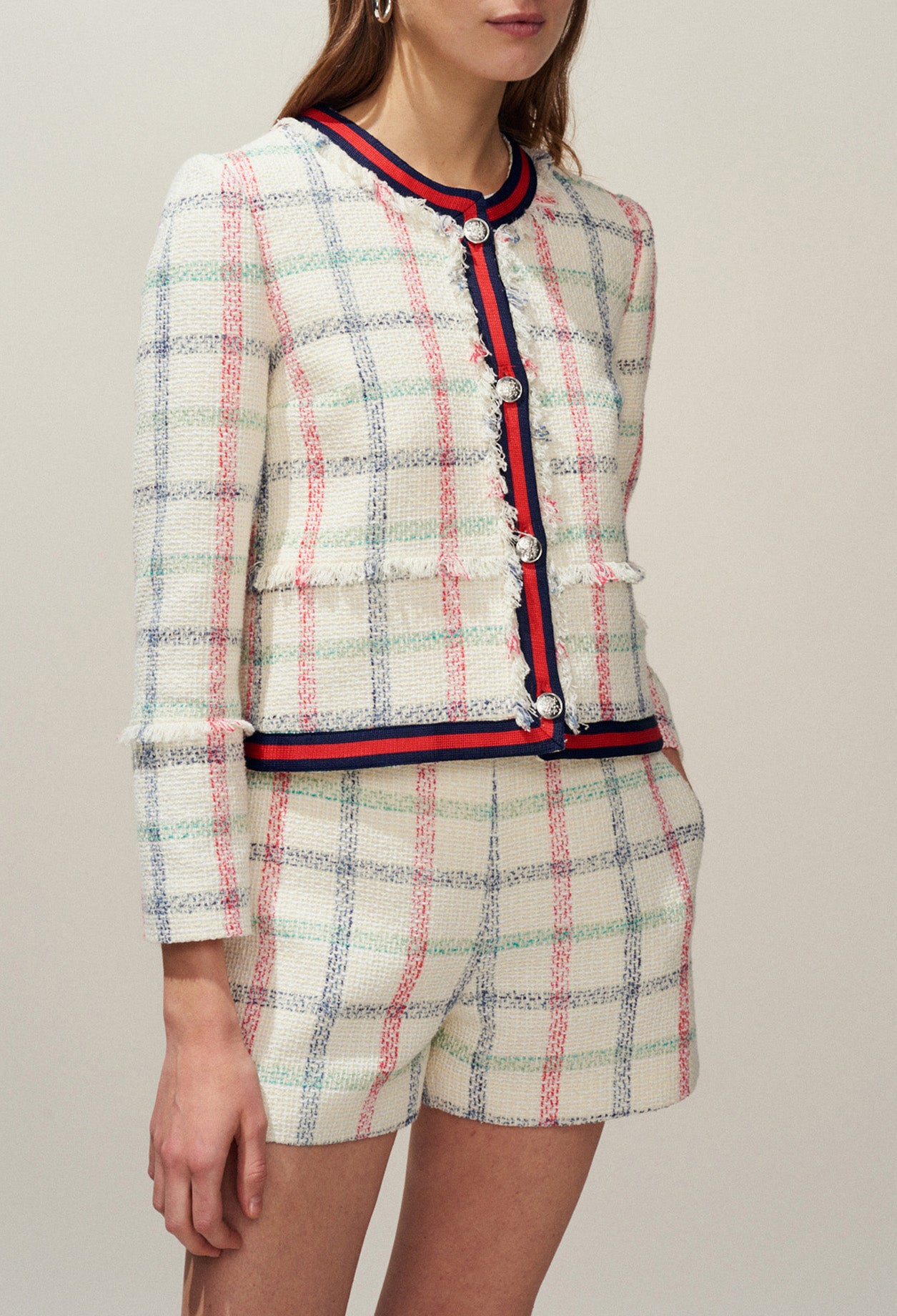 Veste en tweed à galon sporty Faume - seconde main