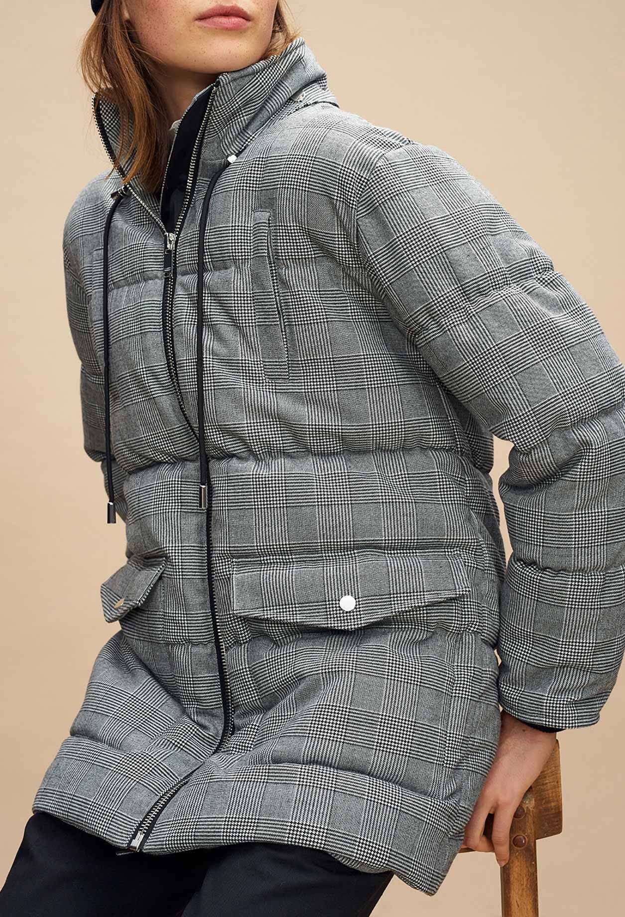 Doudoune courte prince de galles Faume - seconde main