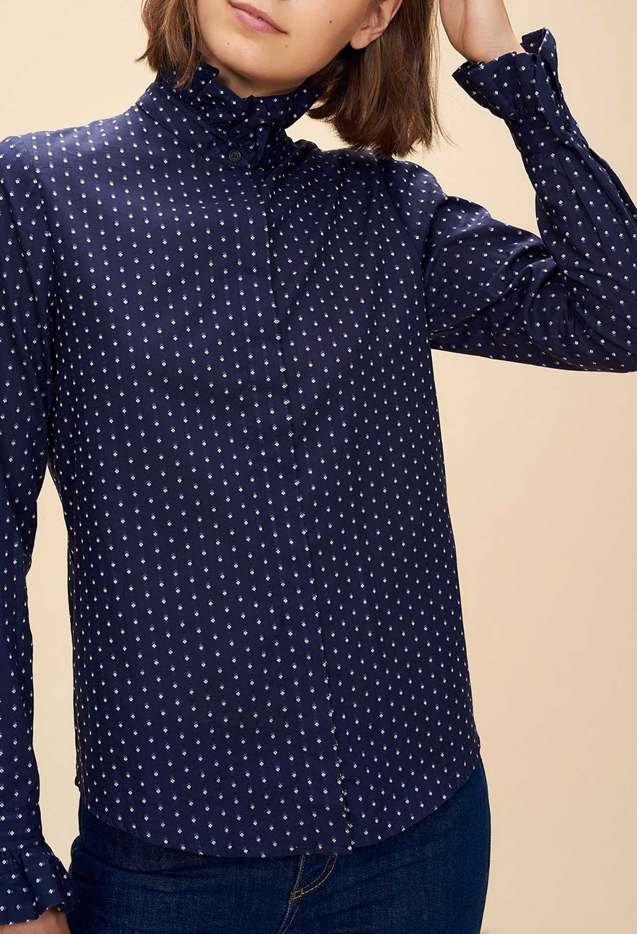 Chemise COLOMBE motif losanges Faume - seconde main