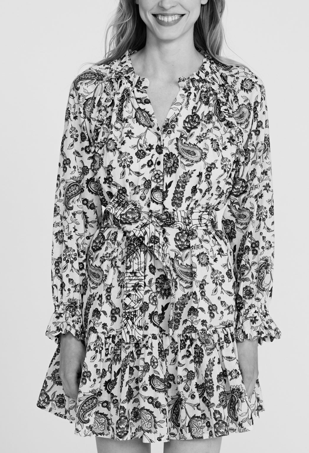 Robe ceinturée motif floral Faume - seconde main