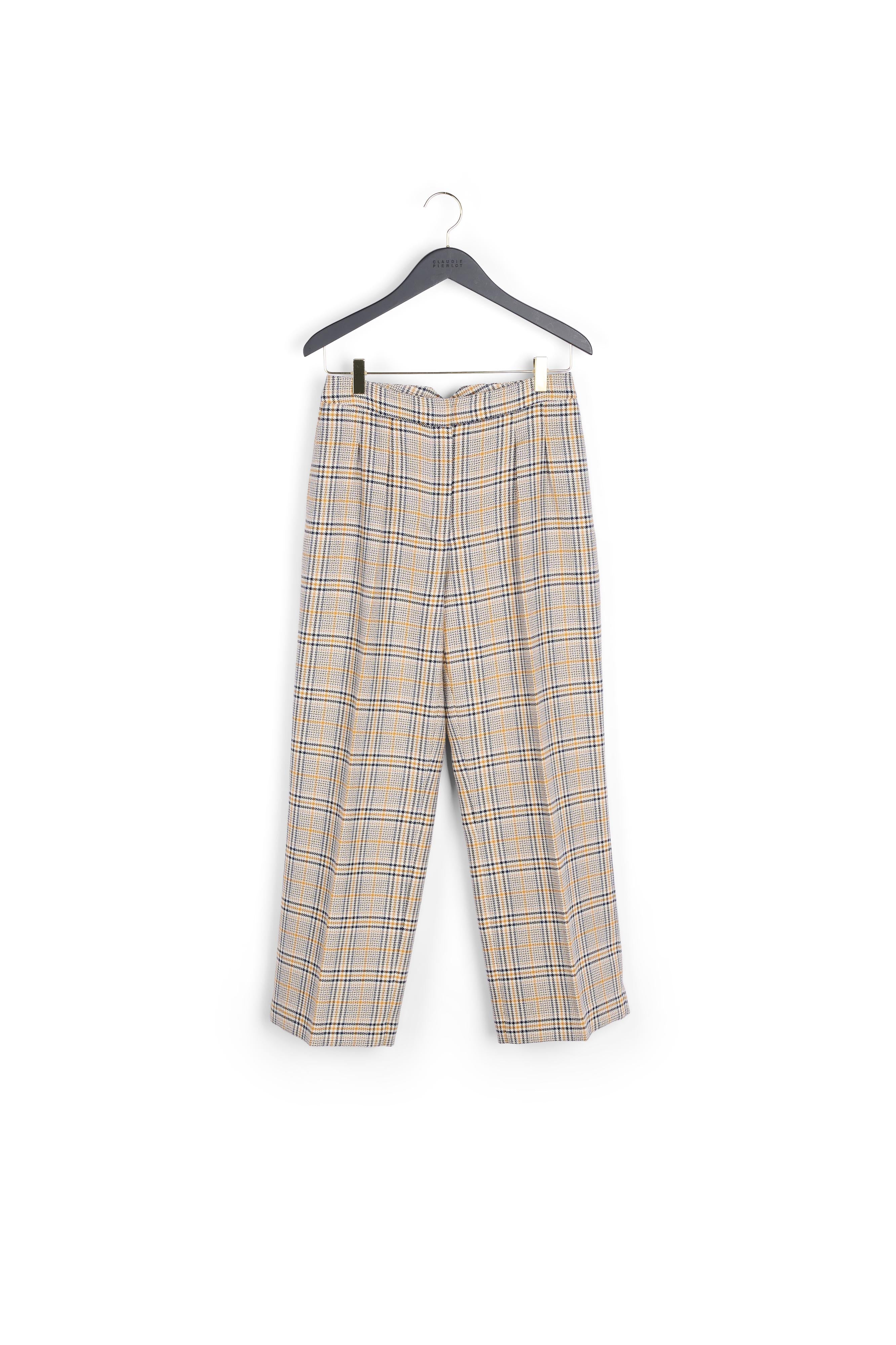 Pantalon à carreaux coupe évasée Faume - seconde main