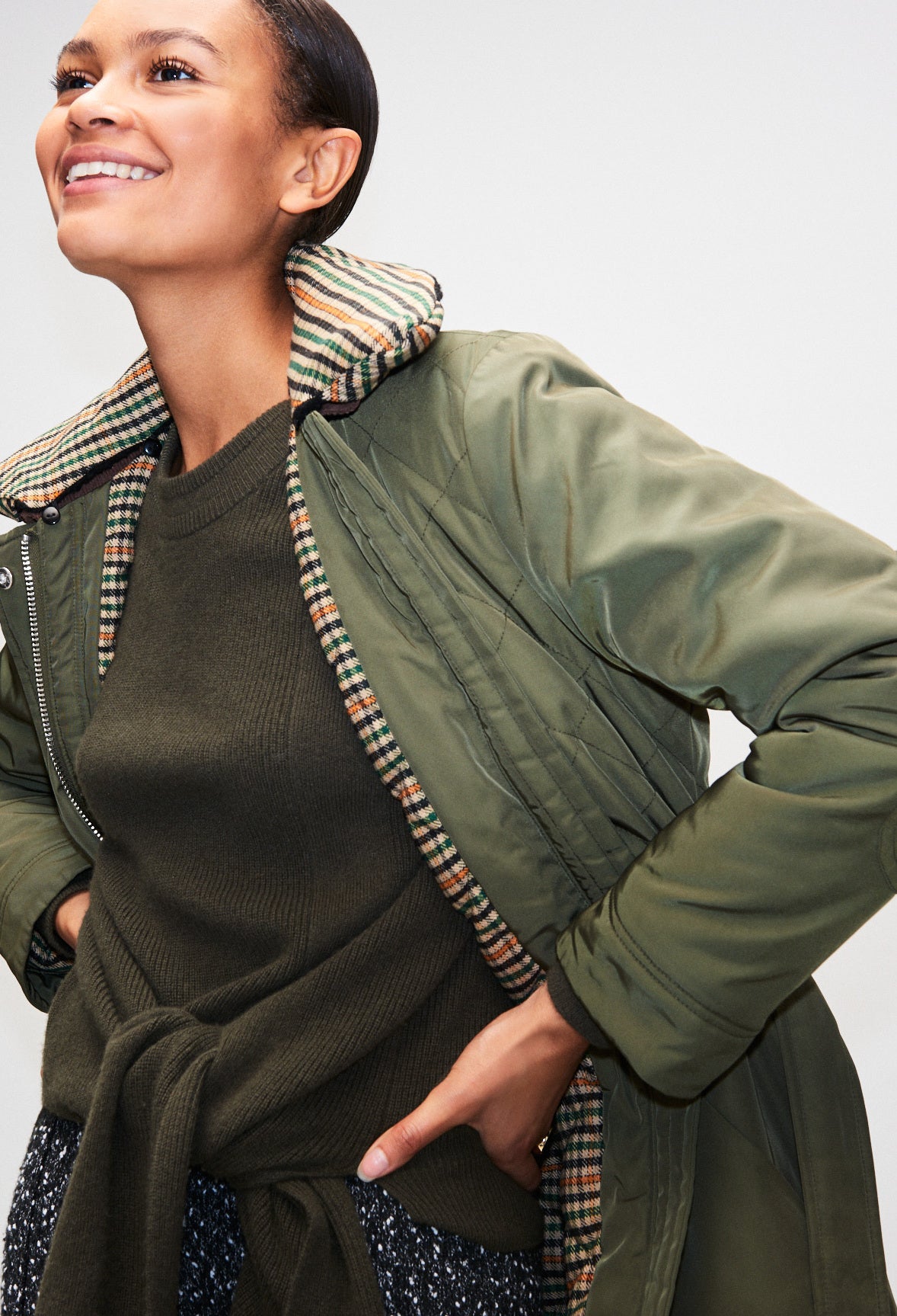 Parka matelassée type barbour kaki Faume - seconde main