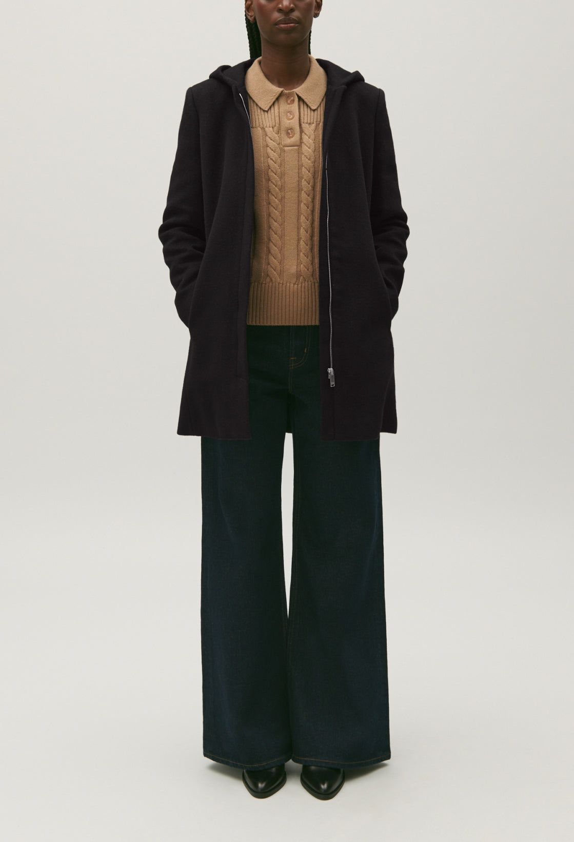 Manteau ceinturé en laine et cachemire Faume - seconde main