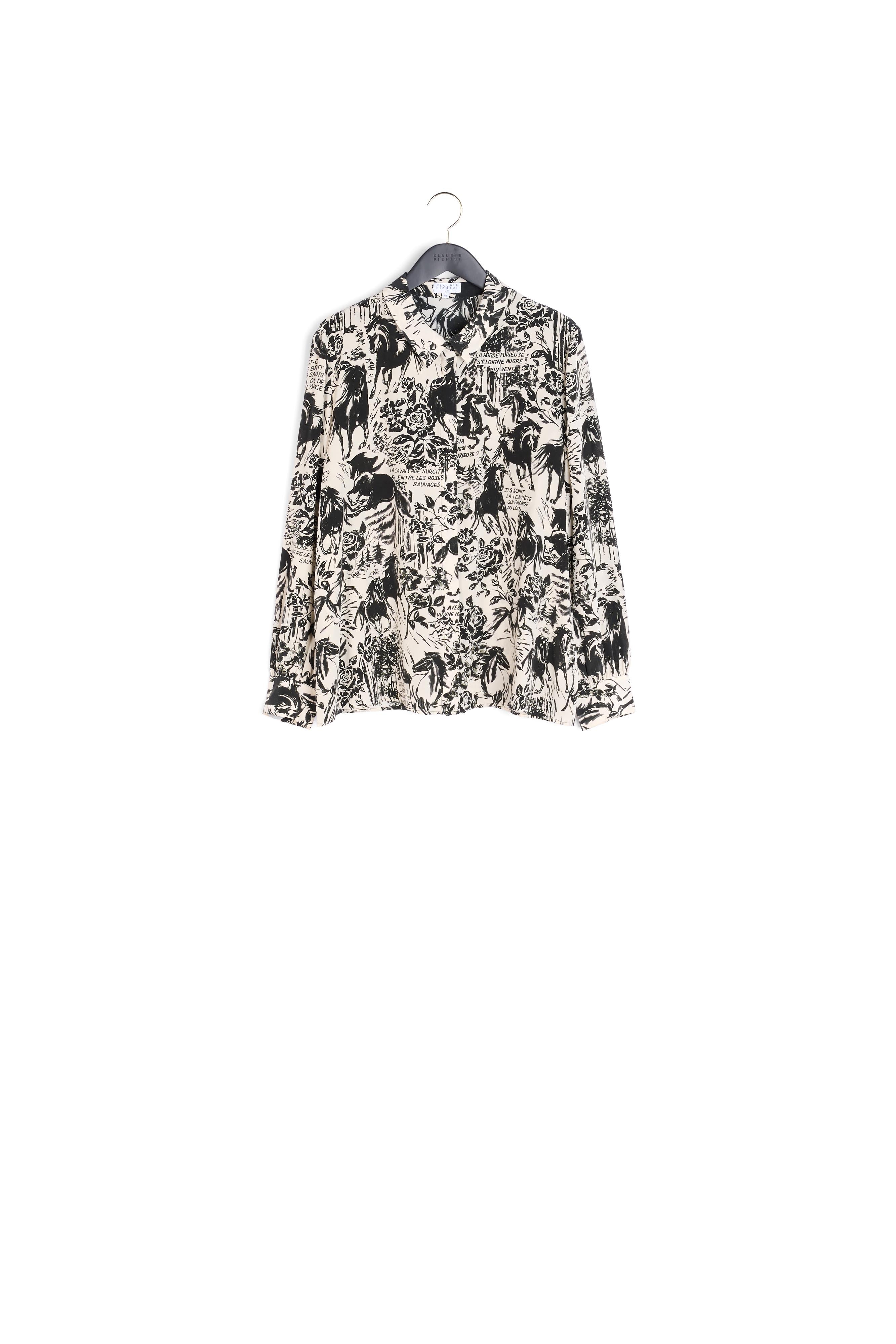 Chemise en soie imprimé figuratif Faume - seconde main