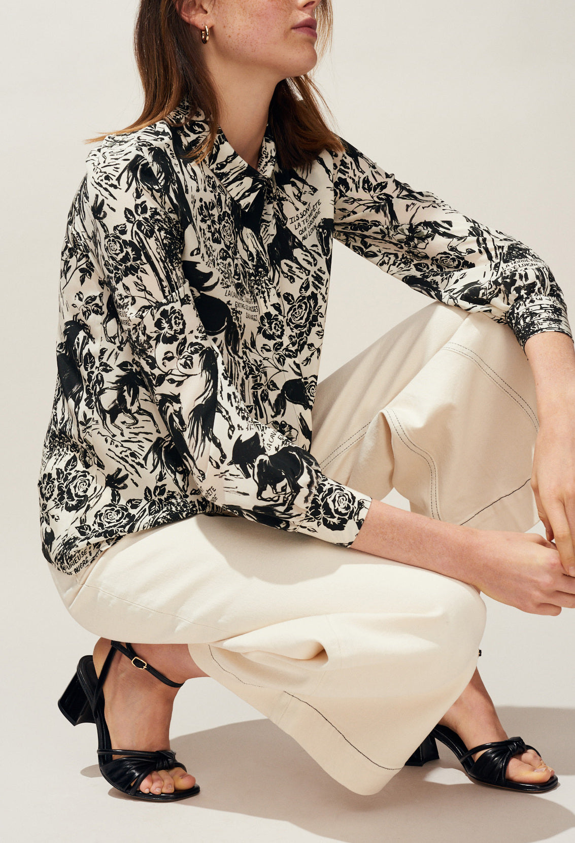 Chemise en soie imprimé figuratif Faume - seconde main