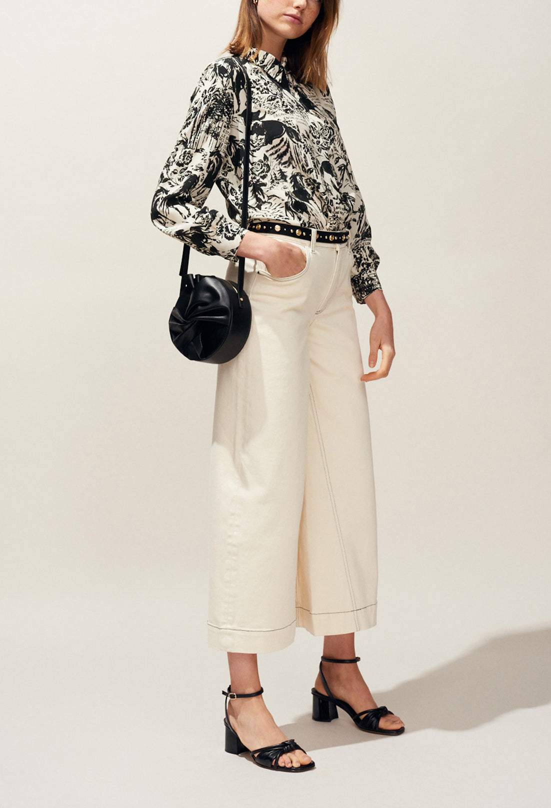 Chemise en soie imprimé figuratif Faume - seconde main