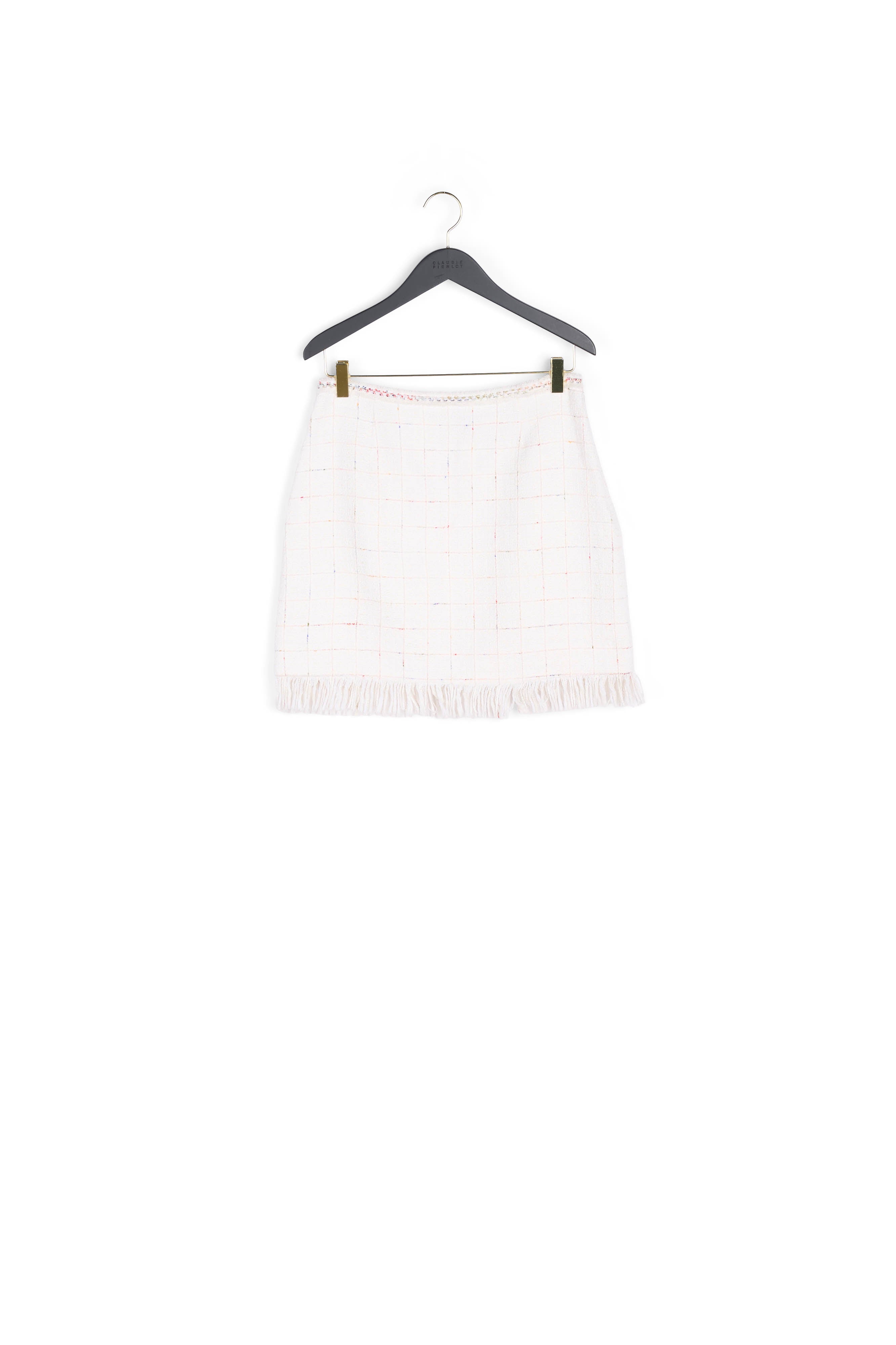 Jupe courte en tweed à franges Faume - seconde main