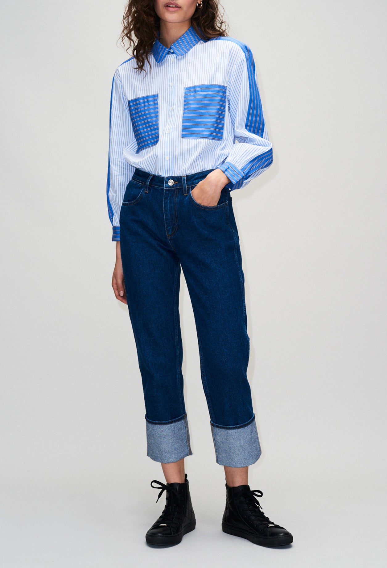 Jean détails de bandes sporty Faume - seconde main