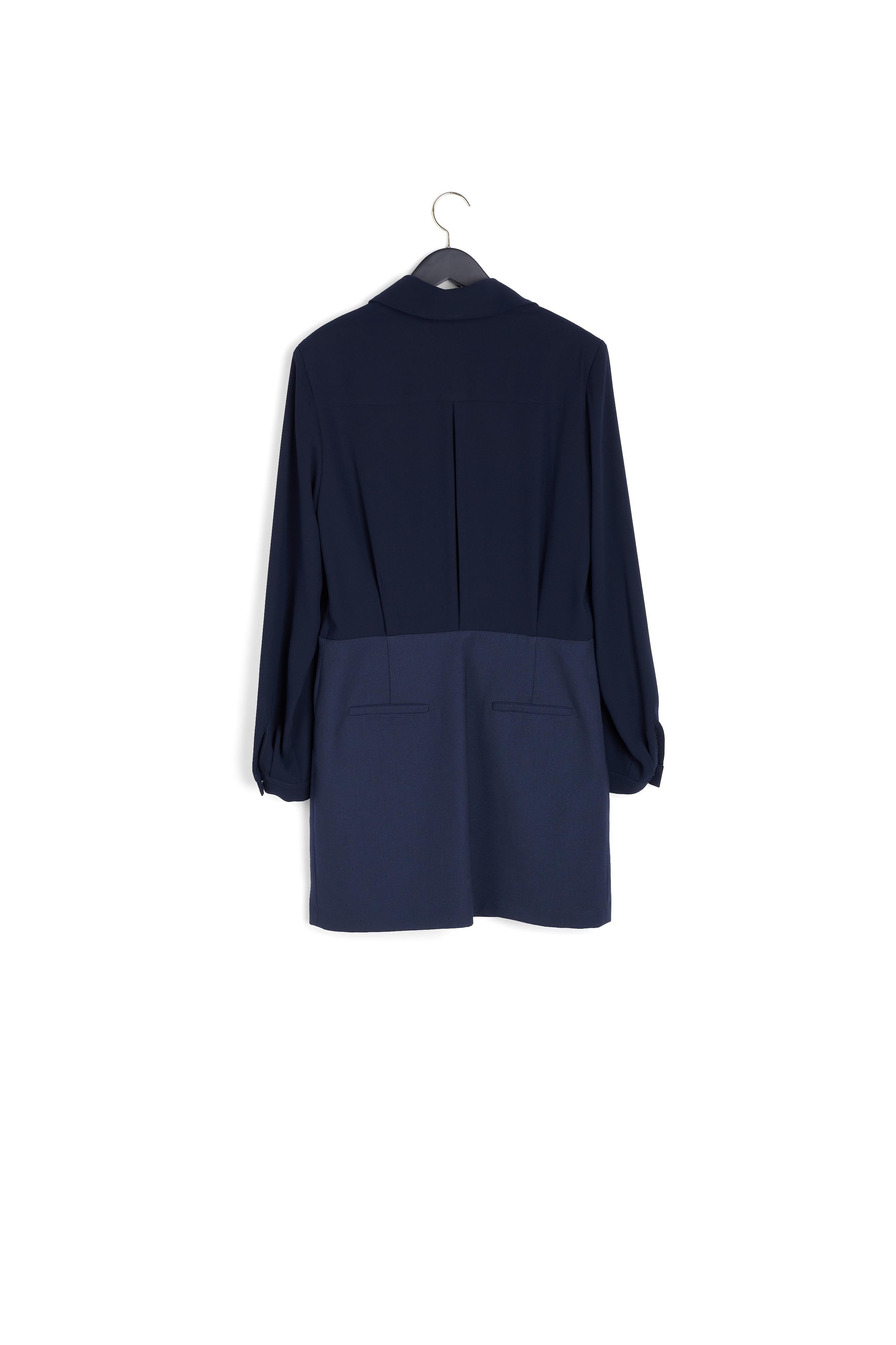 Robe courte bimatière marine Faume - seconde main