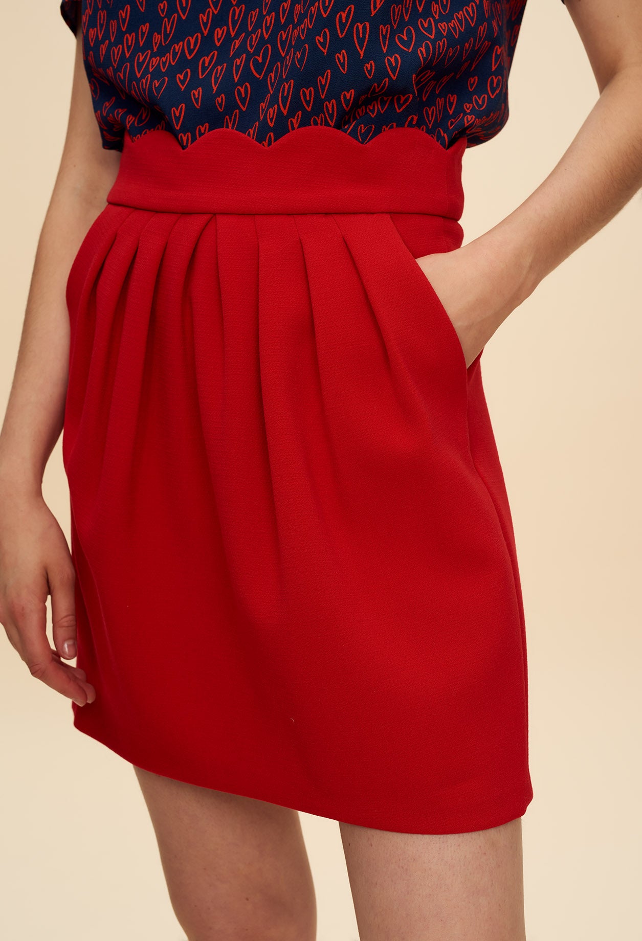 Jupe taille haute festonnée Faume - seconde main