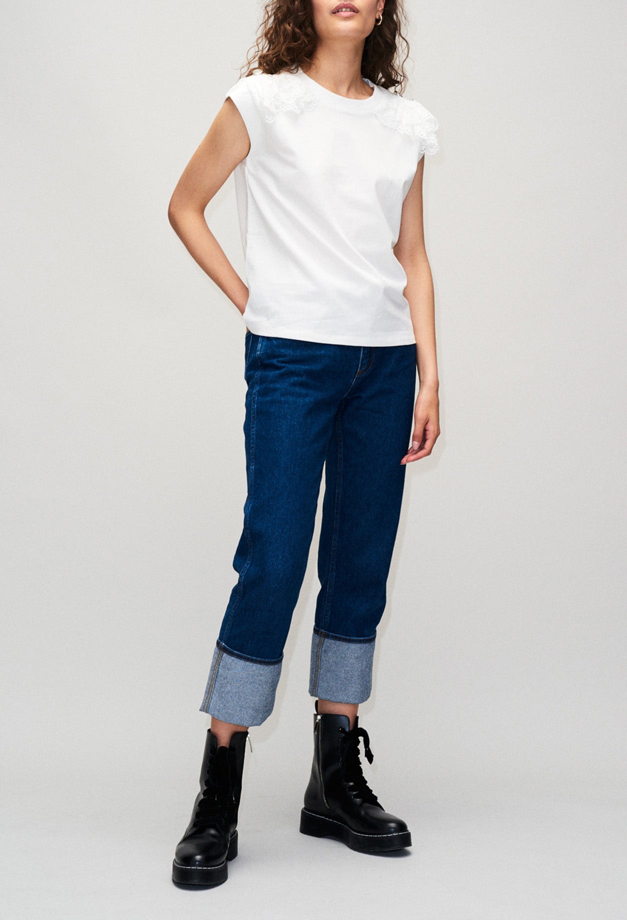 T-shirt coton avec détail epaule Faume - seconde main