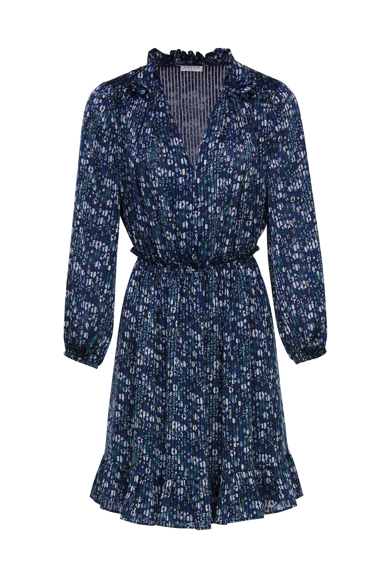 Robe fluide col V taille smockée Faume - seconde main