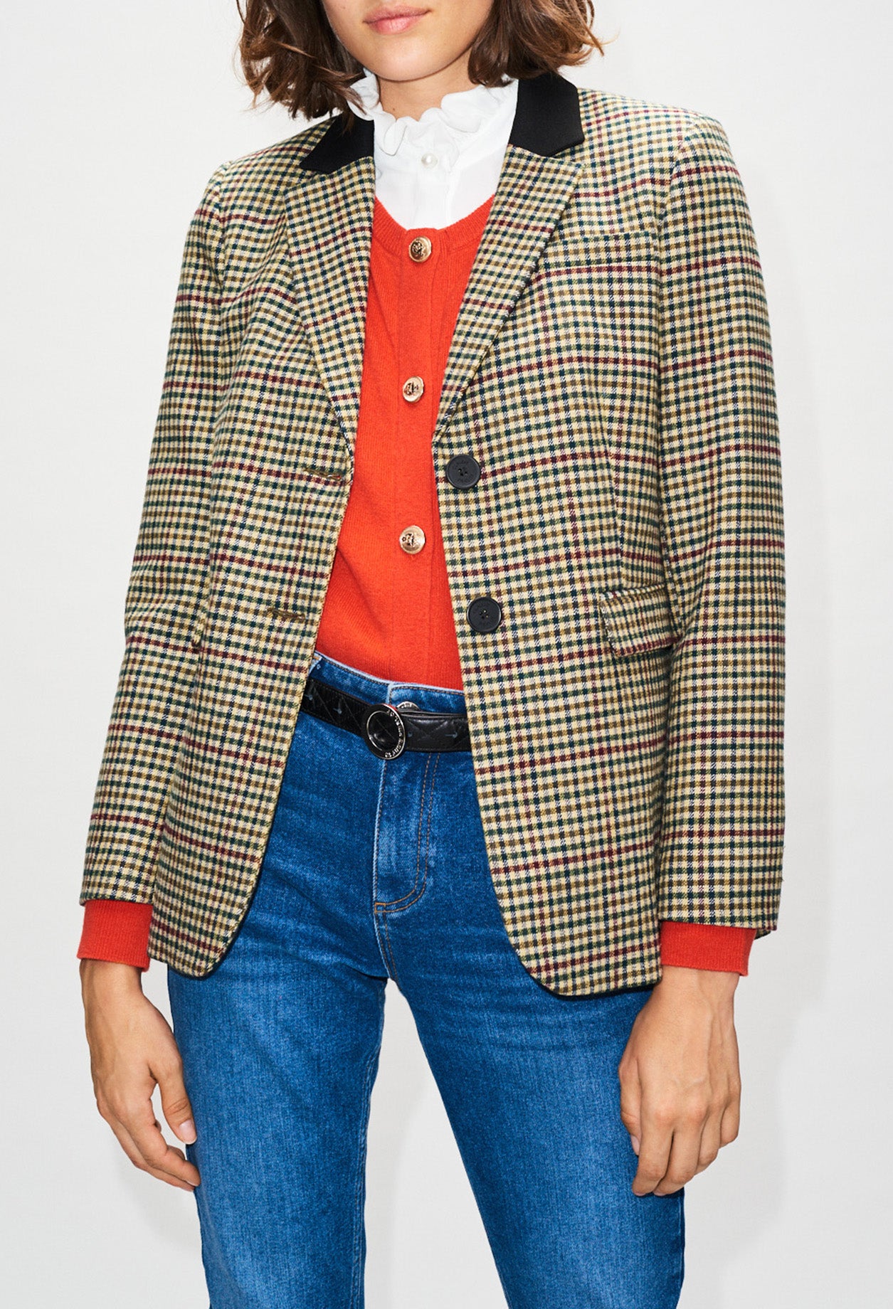 Veste tailleur à carraux vichy coloré Faume - seconde main