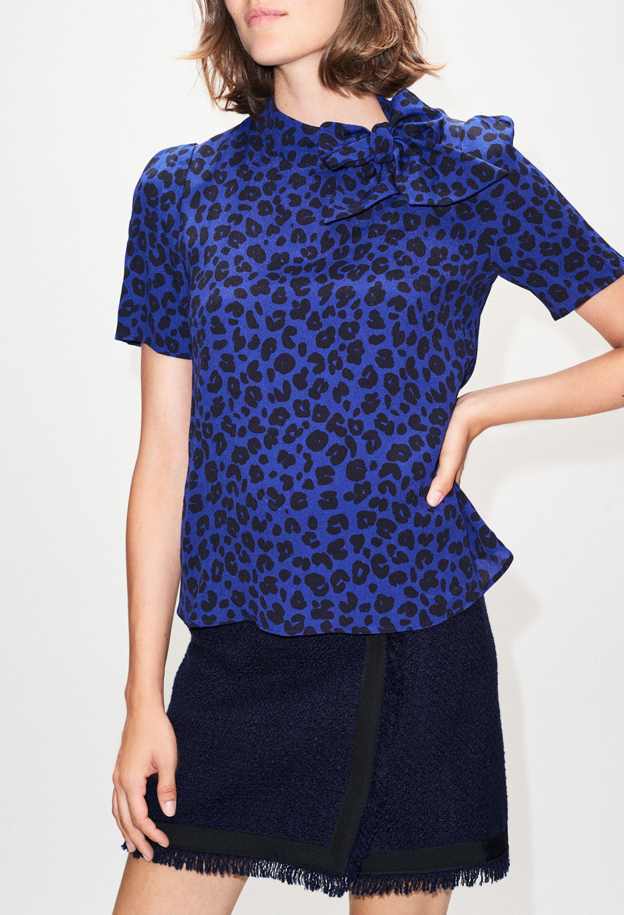 Top avc nœud imprimé léopard Faume - seconde main