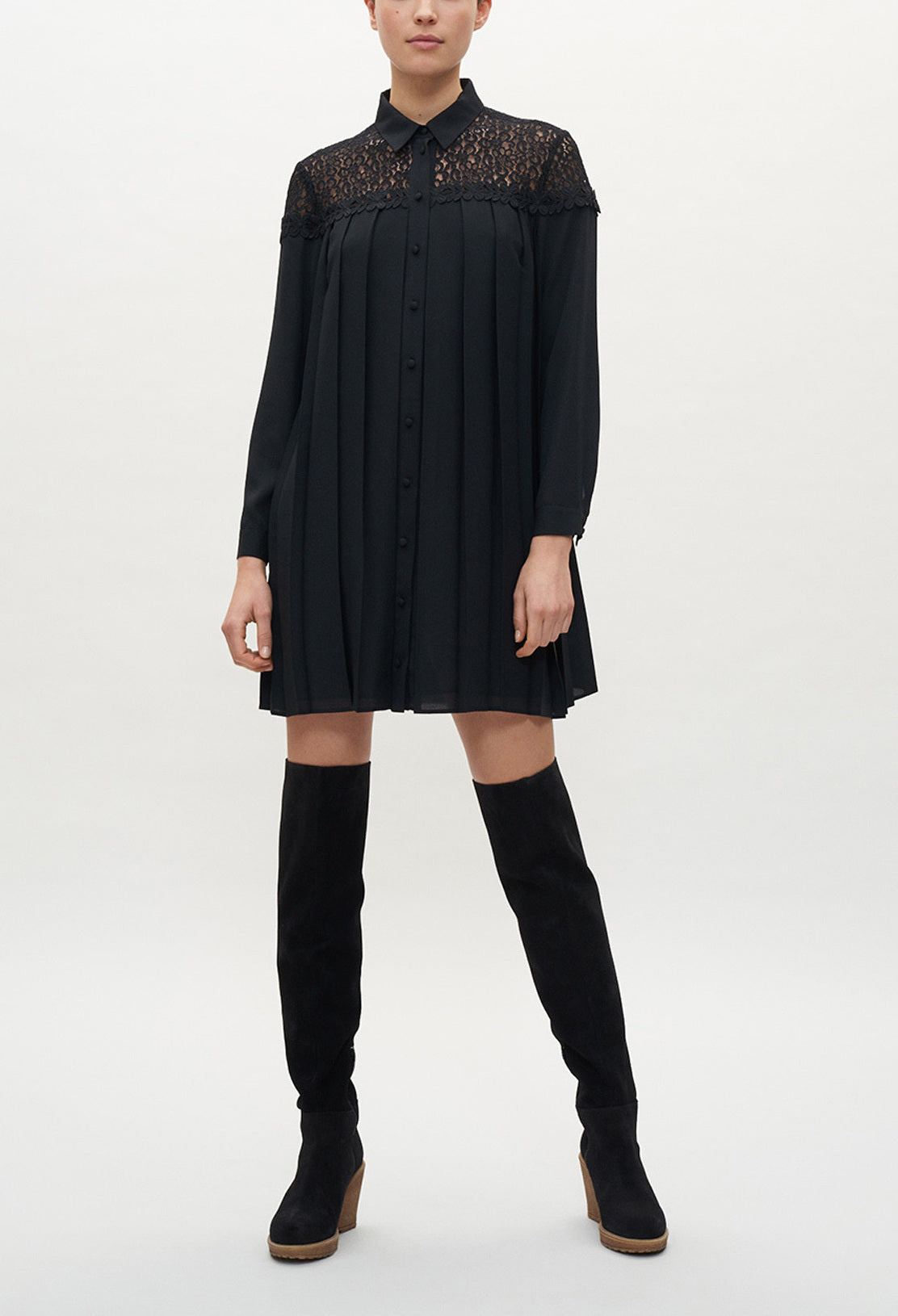 Robe noire plissée Faume - seconde main